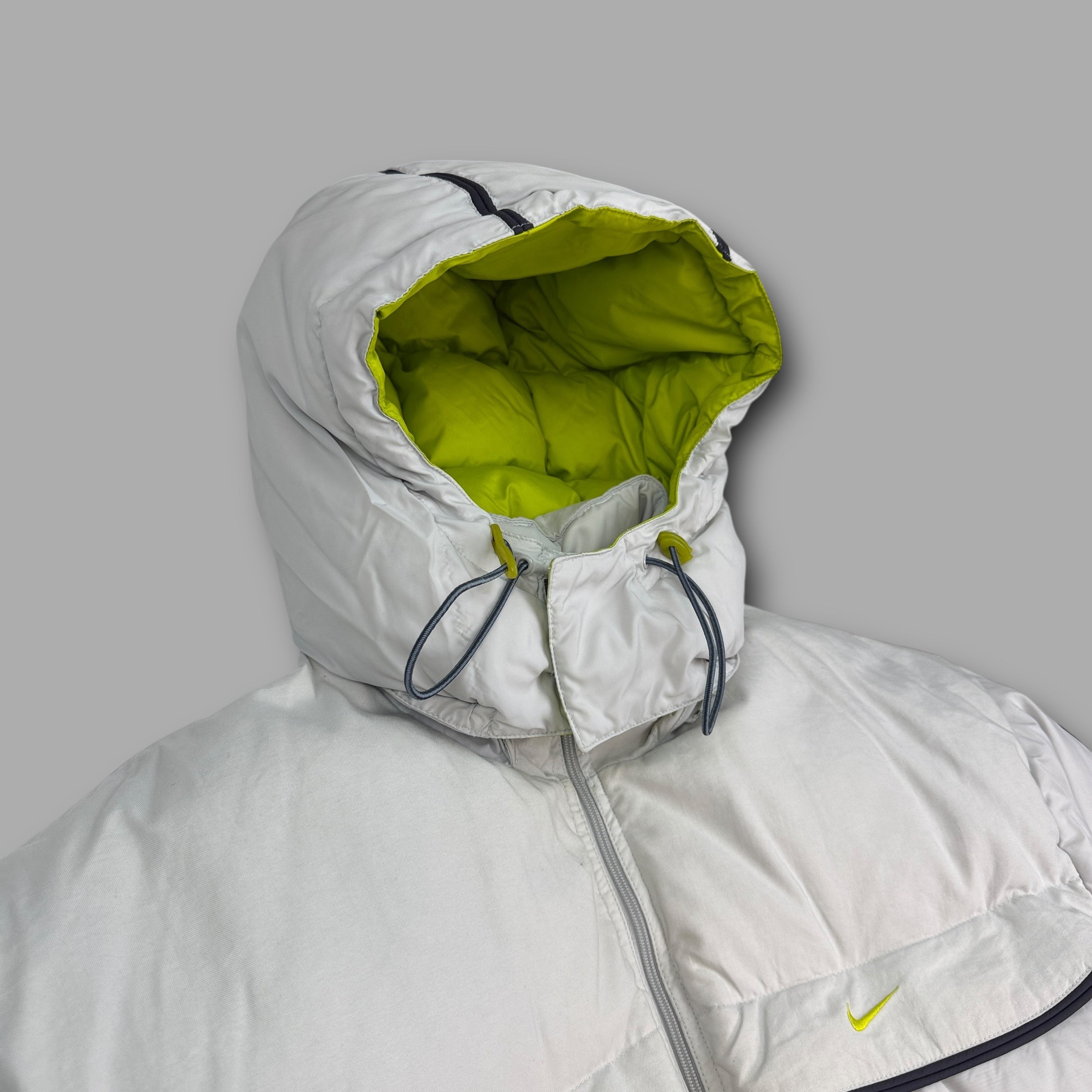 Nike 1990's technical mini swoosh multi pocket downfilled puffer jacket (M)