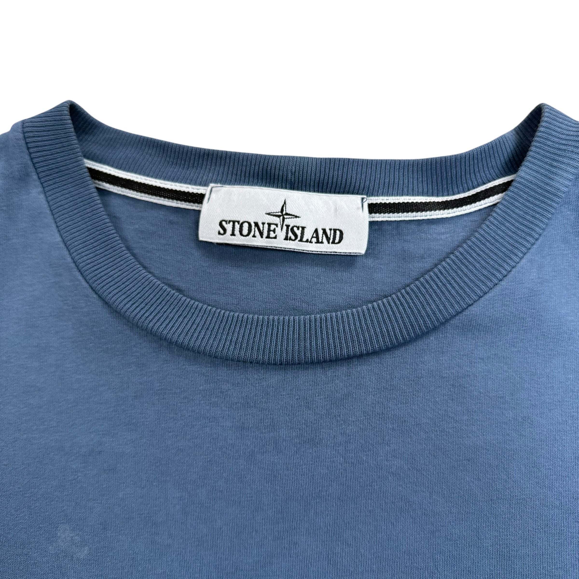 Stone island graphic embroidered spellout tee (S)