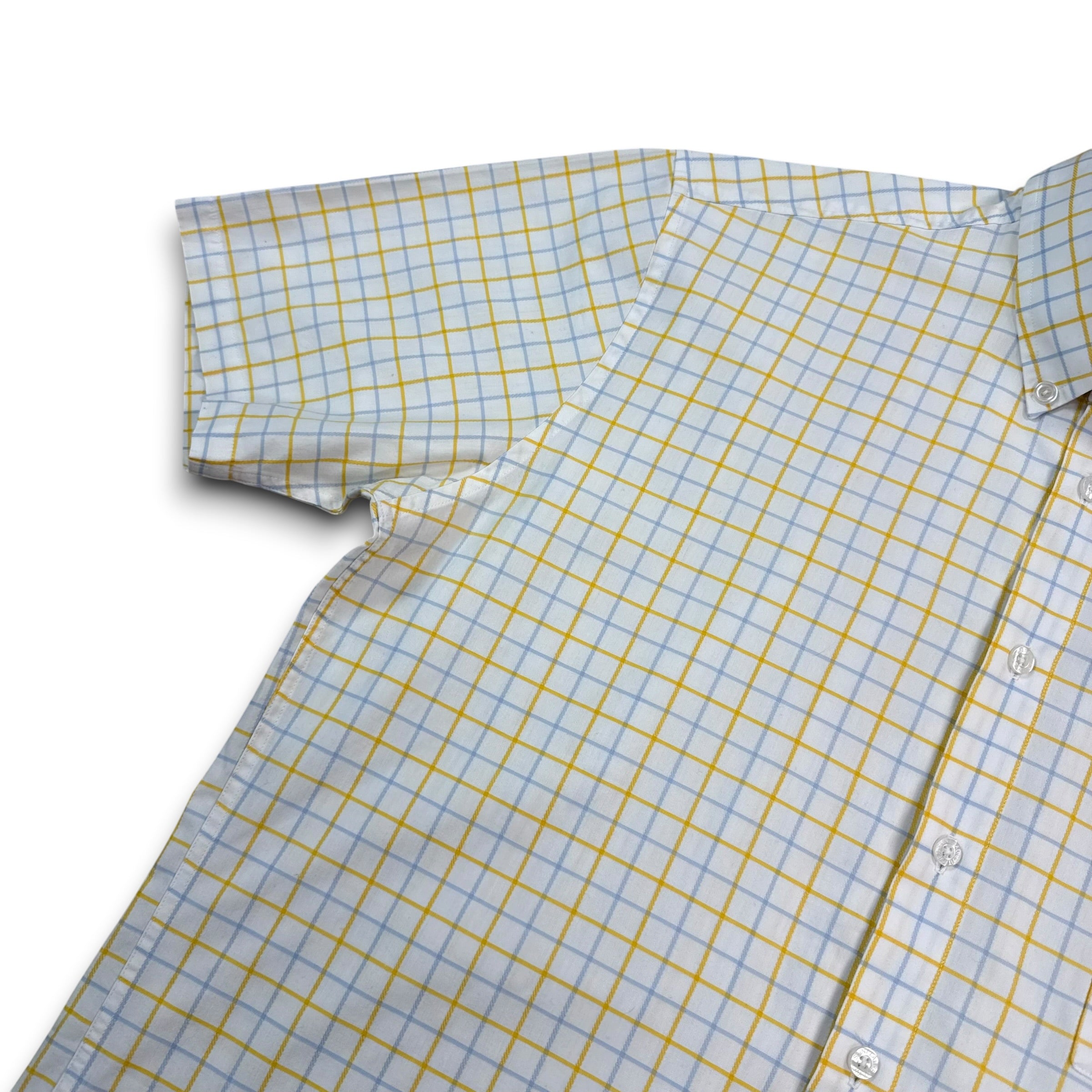 Yves saint laurent 2000's plaid embroidered YSL button up shirt (L)