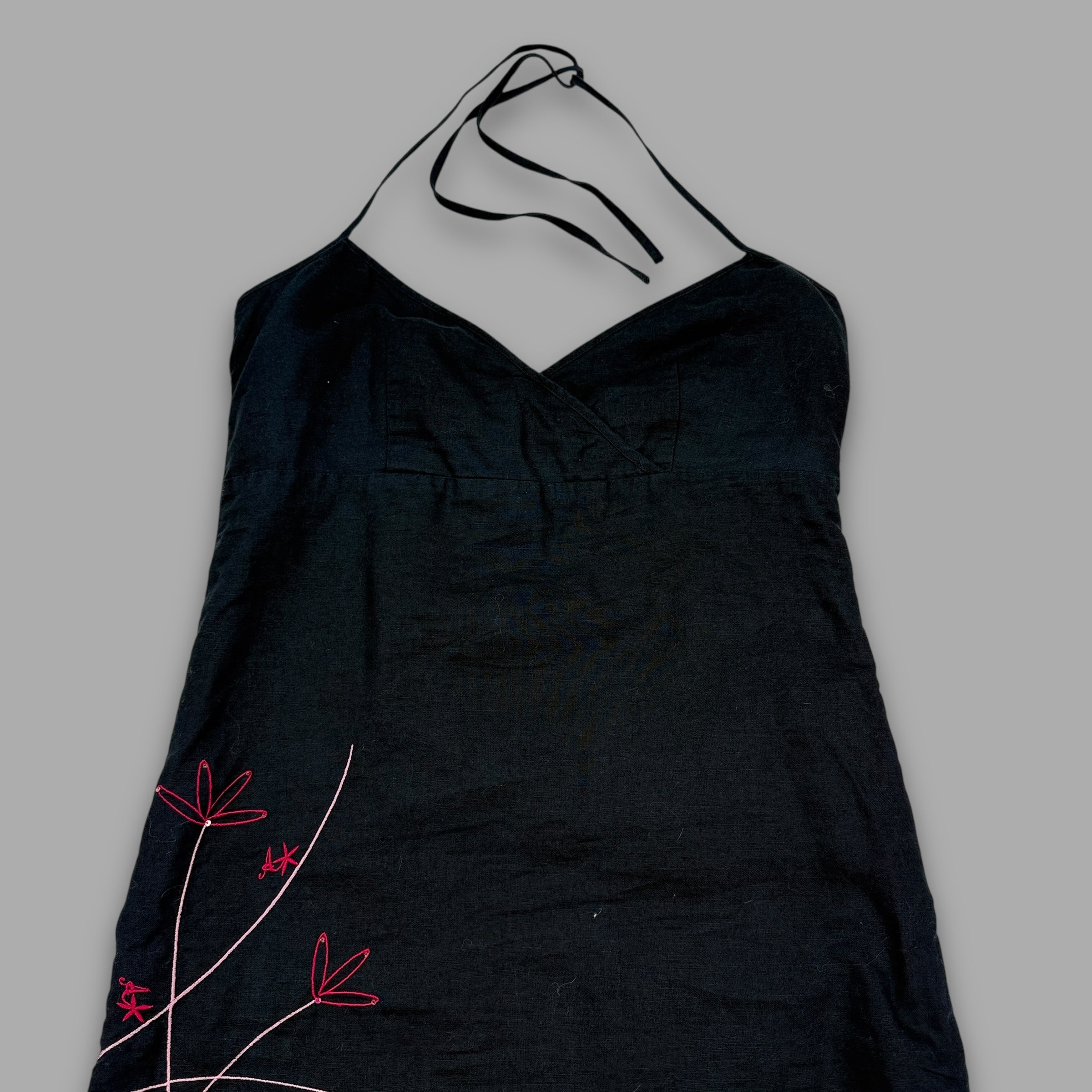 Animal 2000's halter neck embroidered slip dress (S) wms