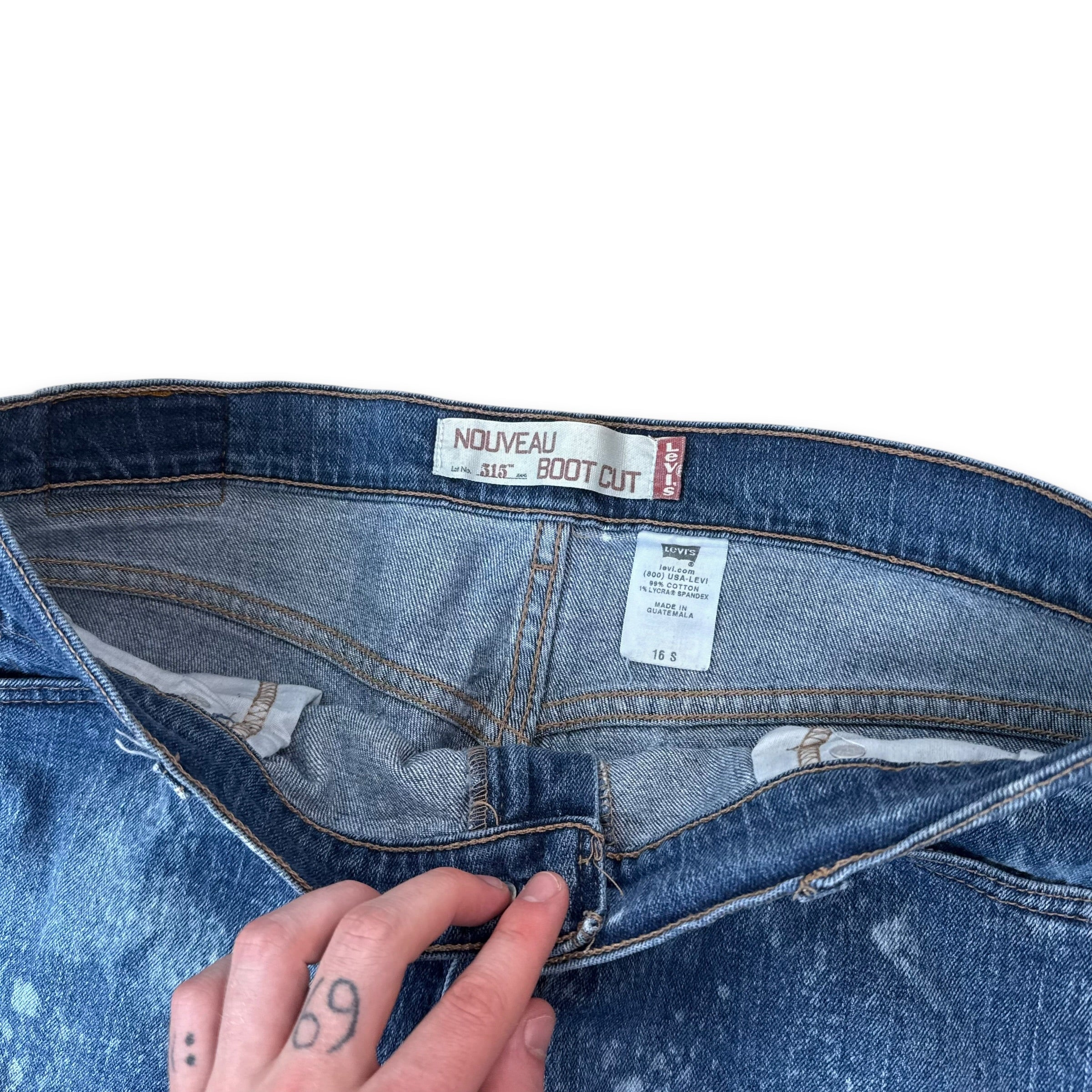 Levi's 515 2000's nouveau bootcut acid washed denim jeans (M-L)