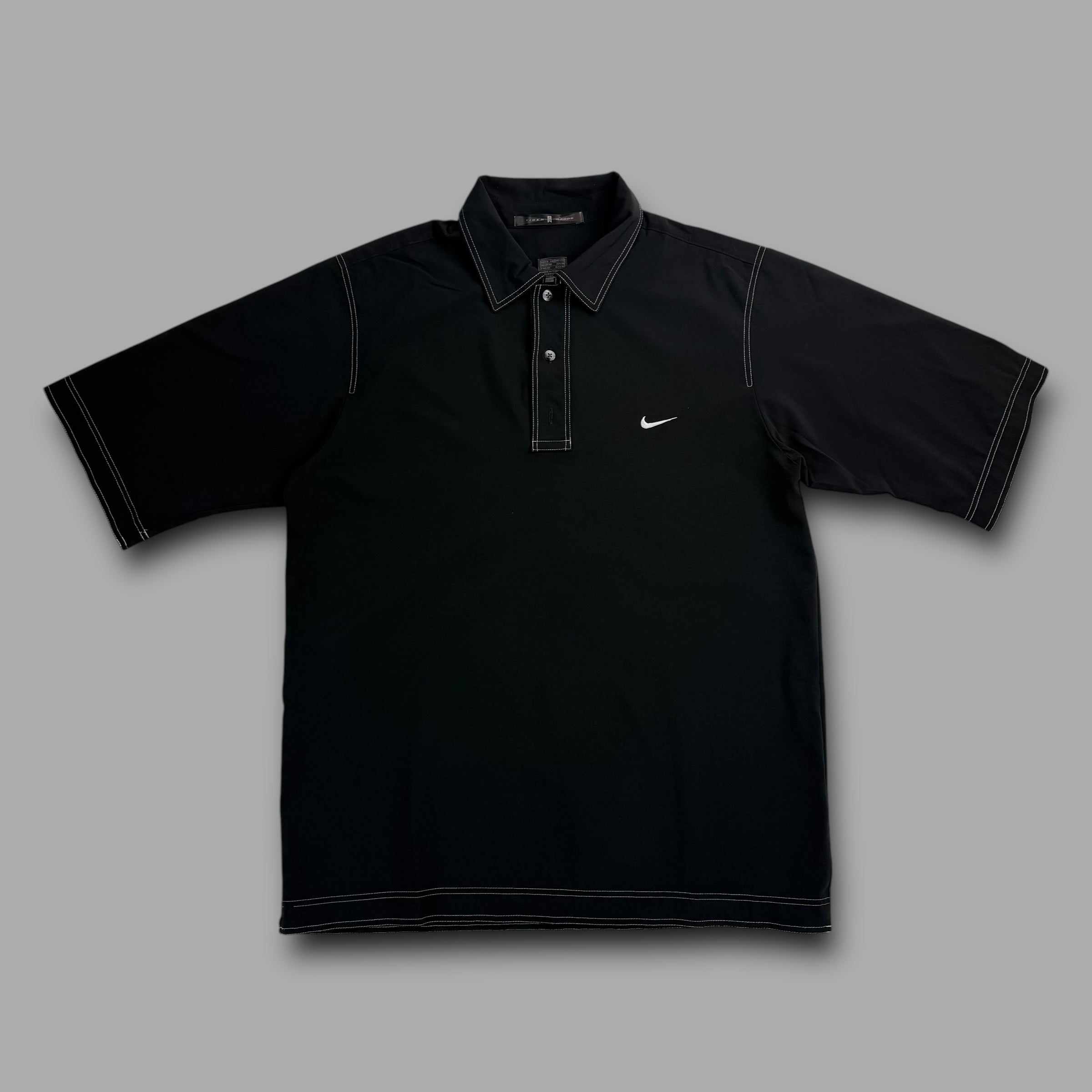 Nike golf 2000's tiger woods contrast stitch polo shirt (S)