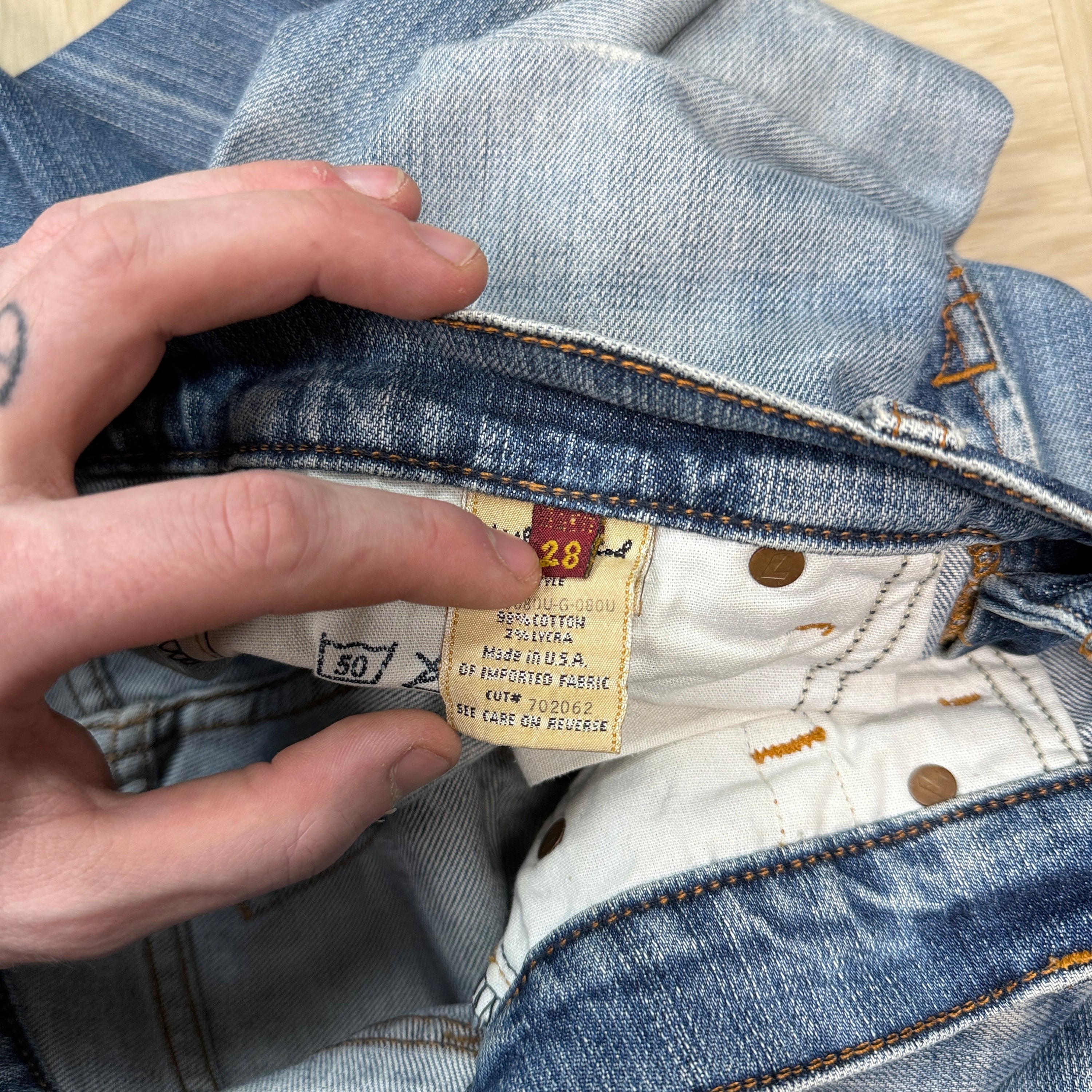7 for all mankind 2000's distressed denim flare jeans (S)