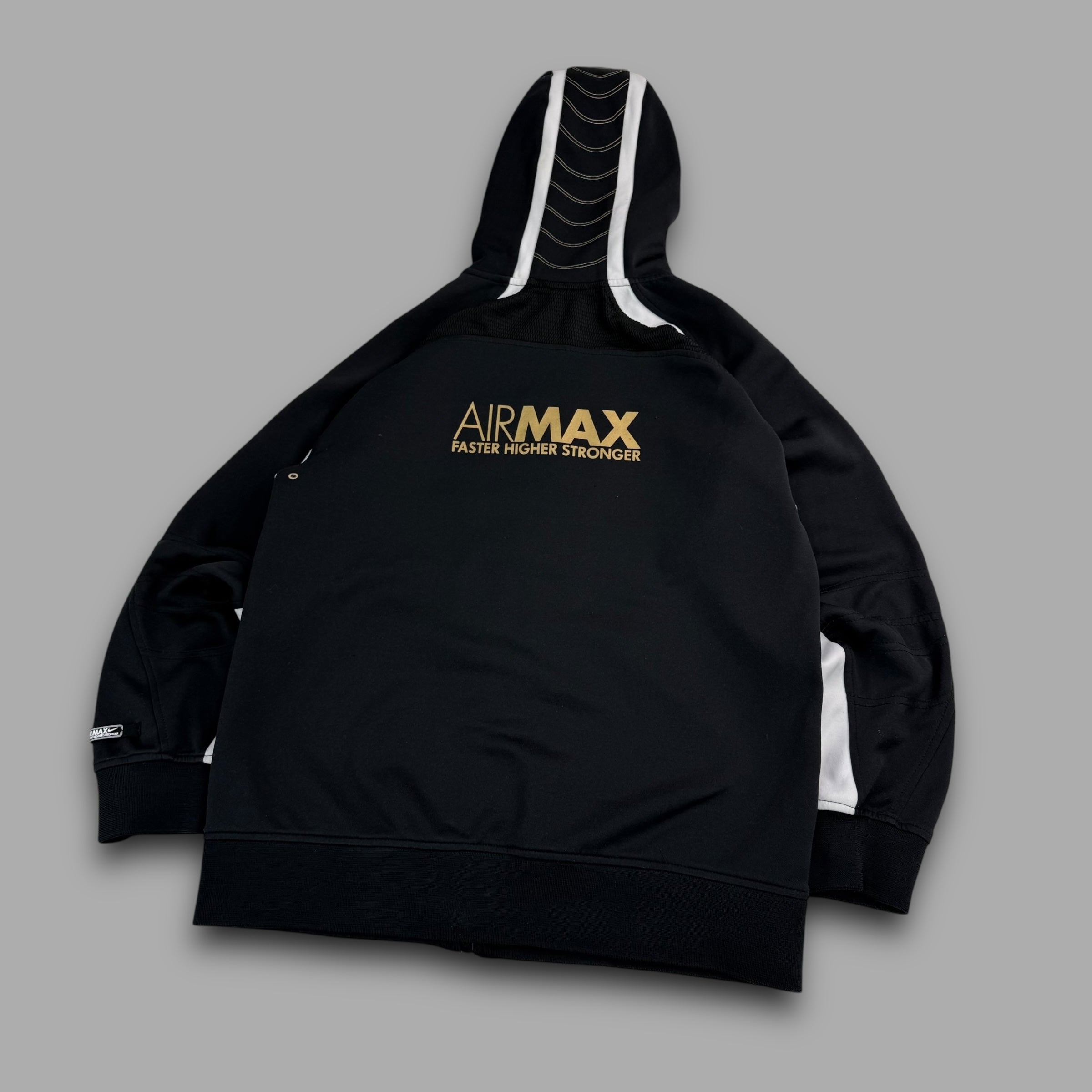 Nike 2000's airmax 'faster higher stronger' zip up hoodie (S)