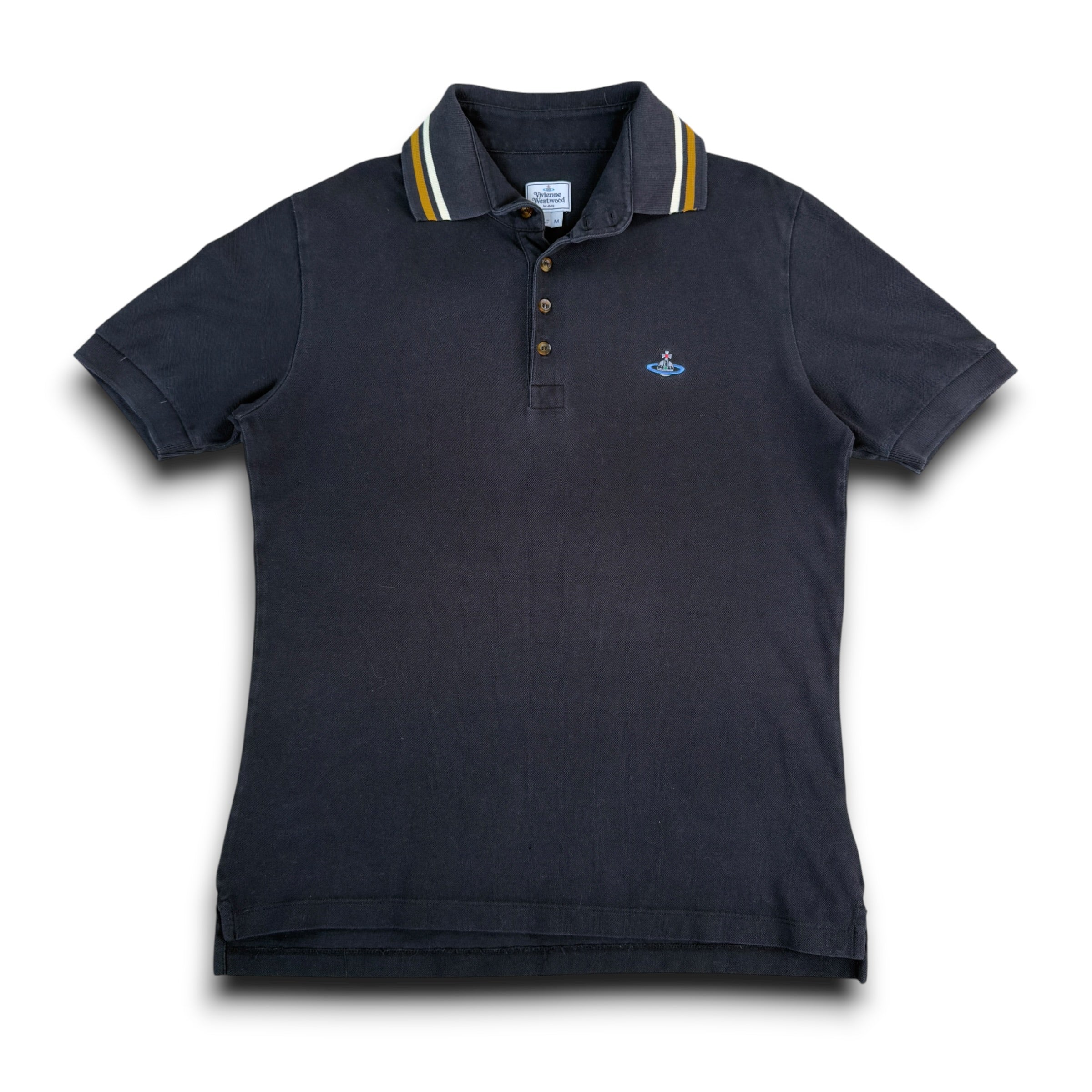 Vivienne Westwood 2000's embroidered button up polo shirt (M)