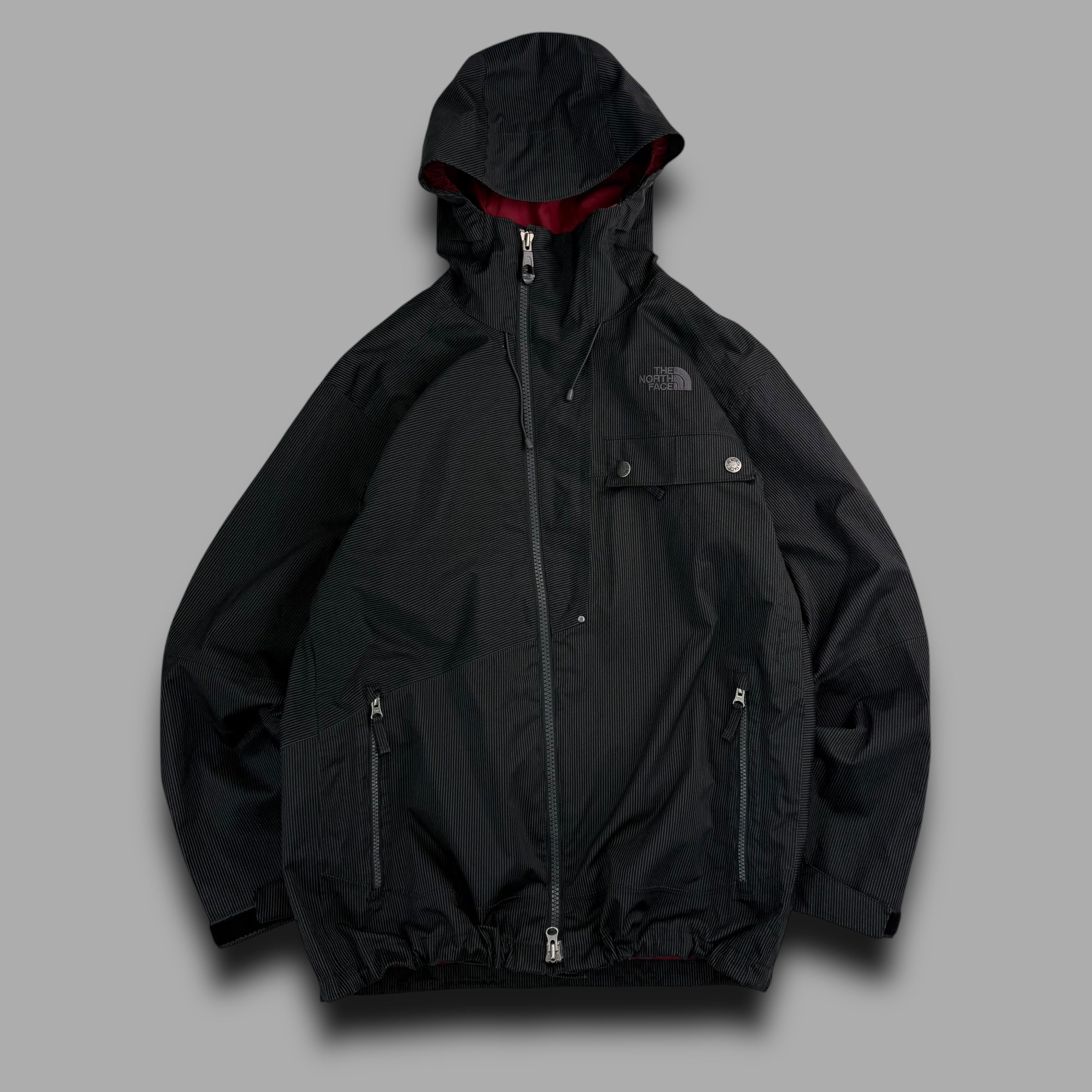 The north face 2010 technical asymmetrical zip pinstripe ski jacket (S)