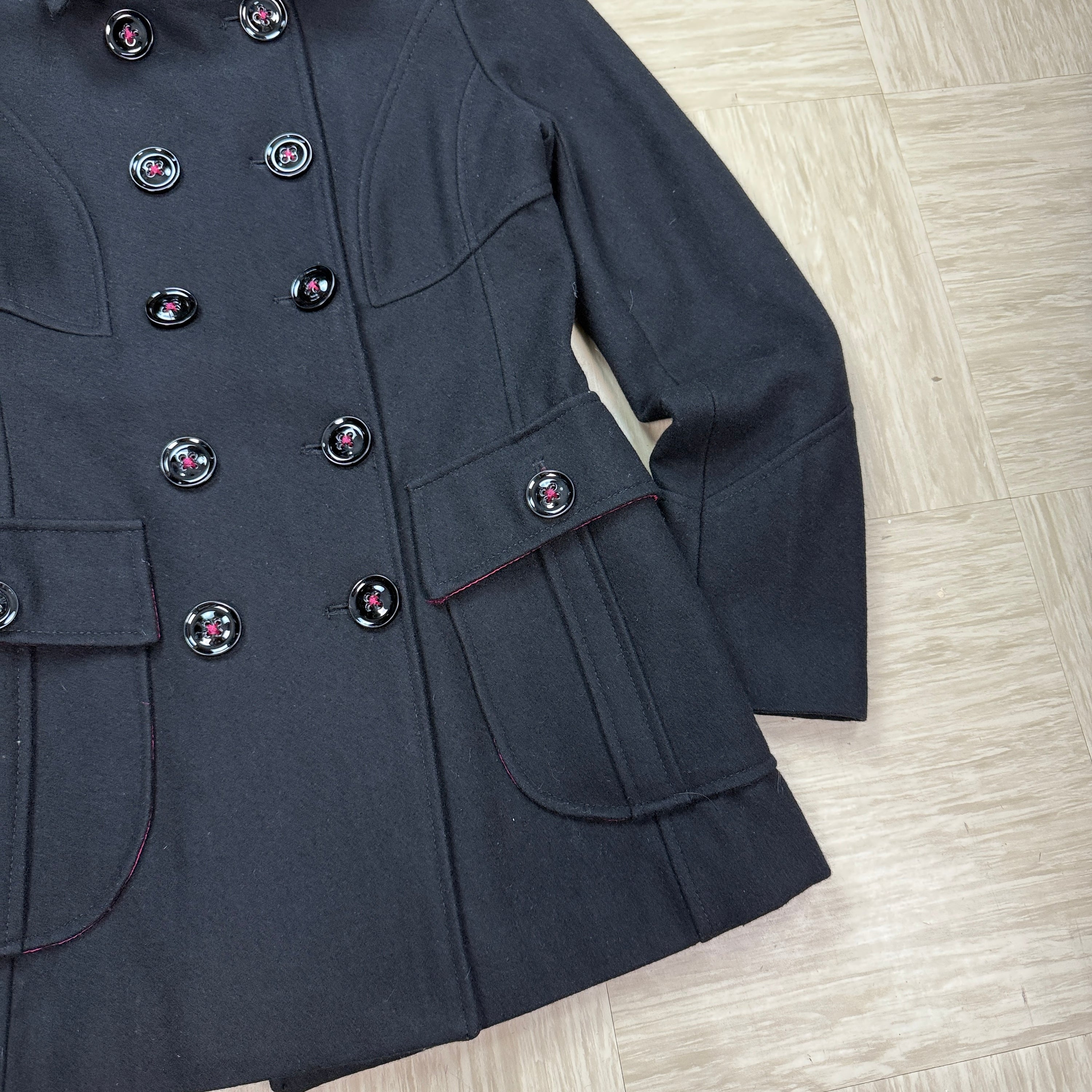 Miss Sixty 2000's wide collar button up wool peacoat (S) wms