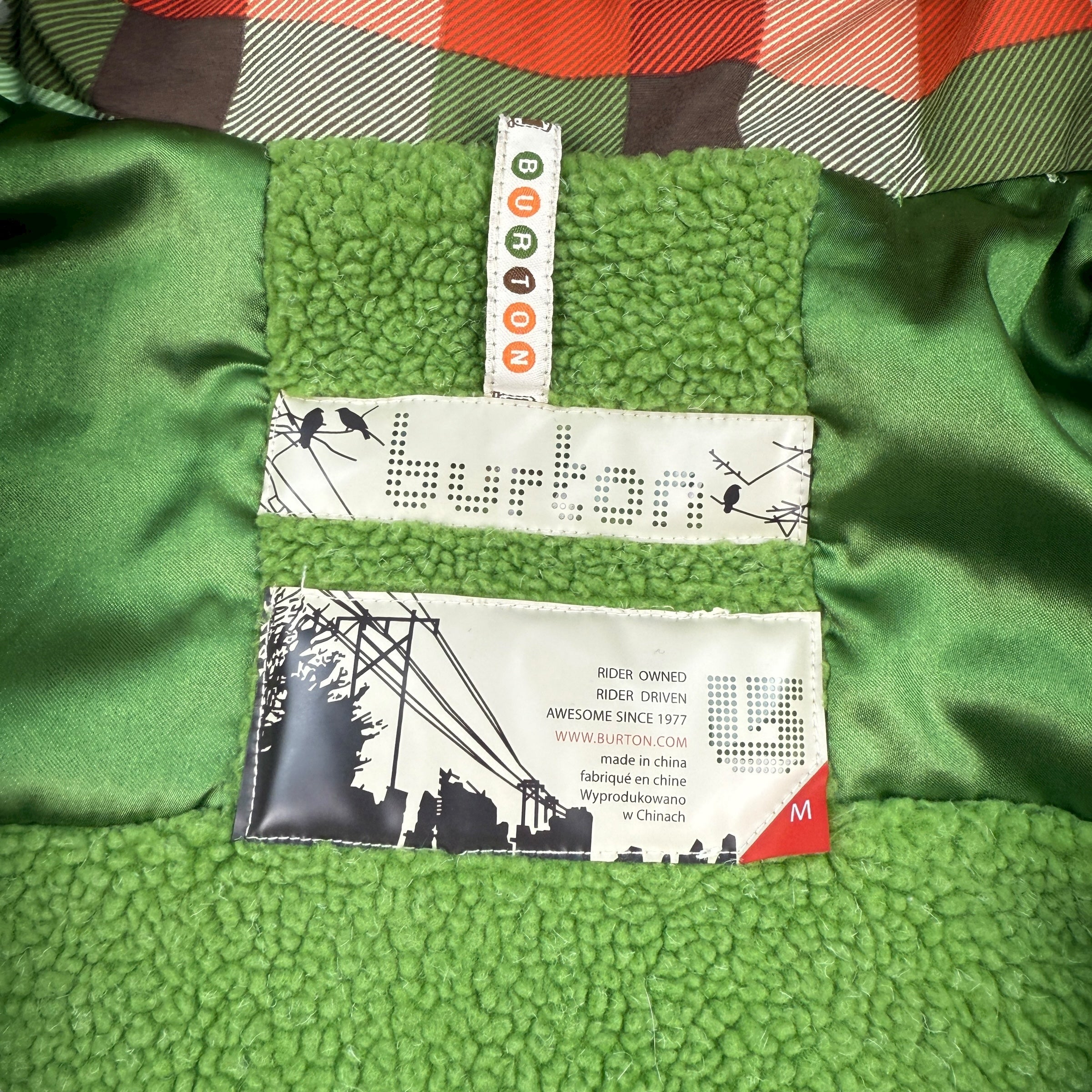 Burton 2000's technical plaid multi-pocket softshell ski jacket (M)