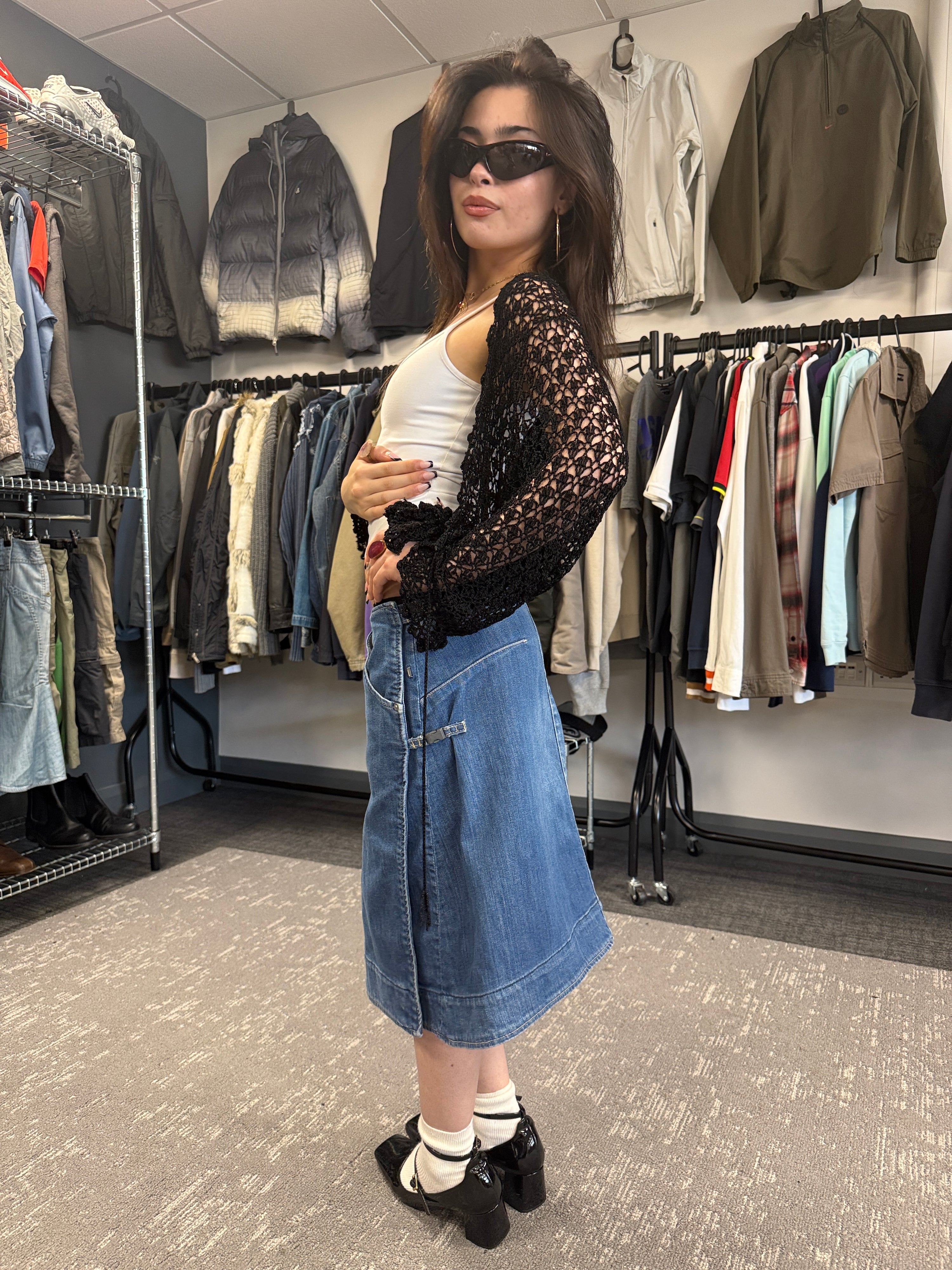 Levi's engineered 2000's technical denim wrap skirt (S)