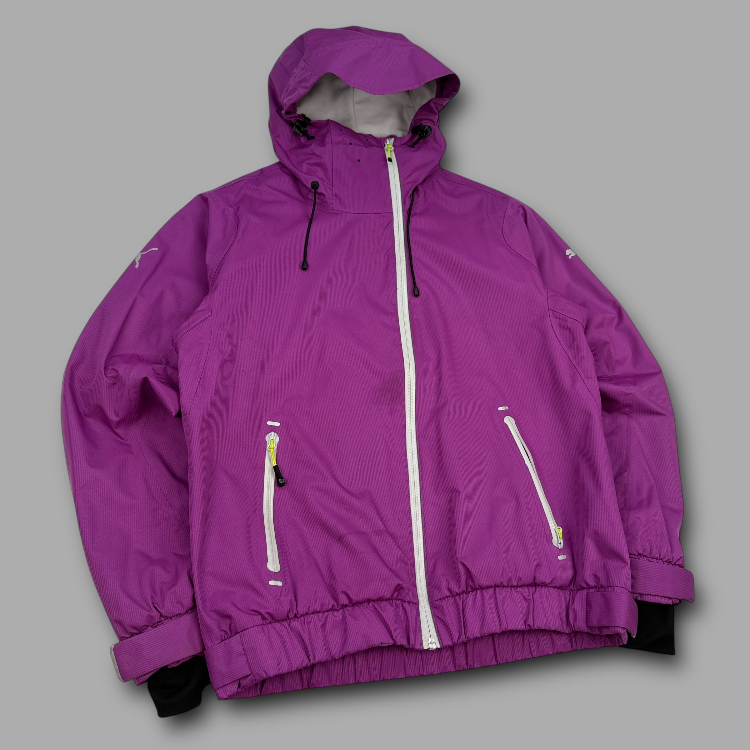 Puma 2000's technical asymmetrical zip softshell balaclava jacket (M) wms