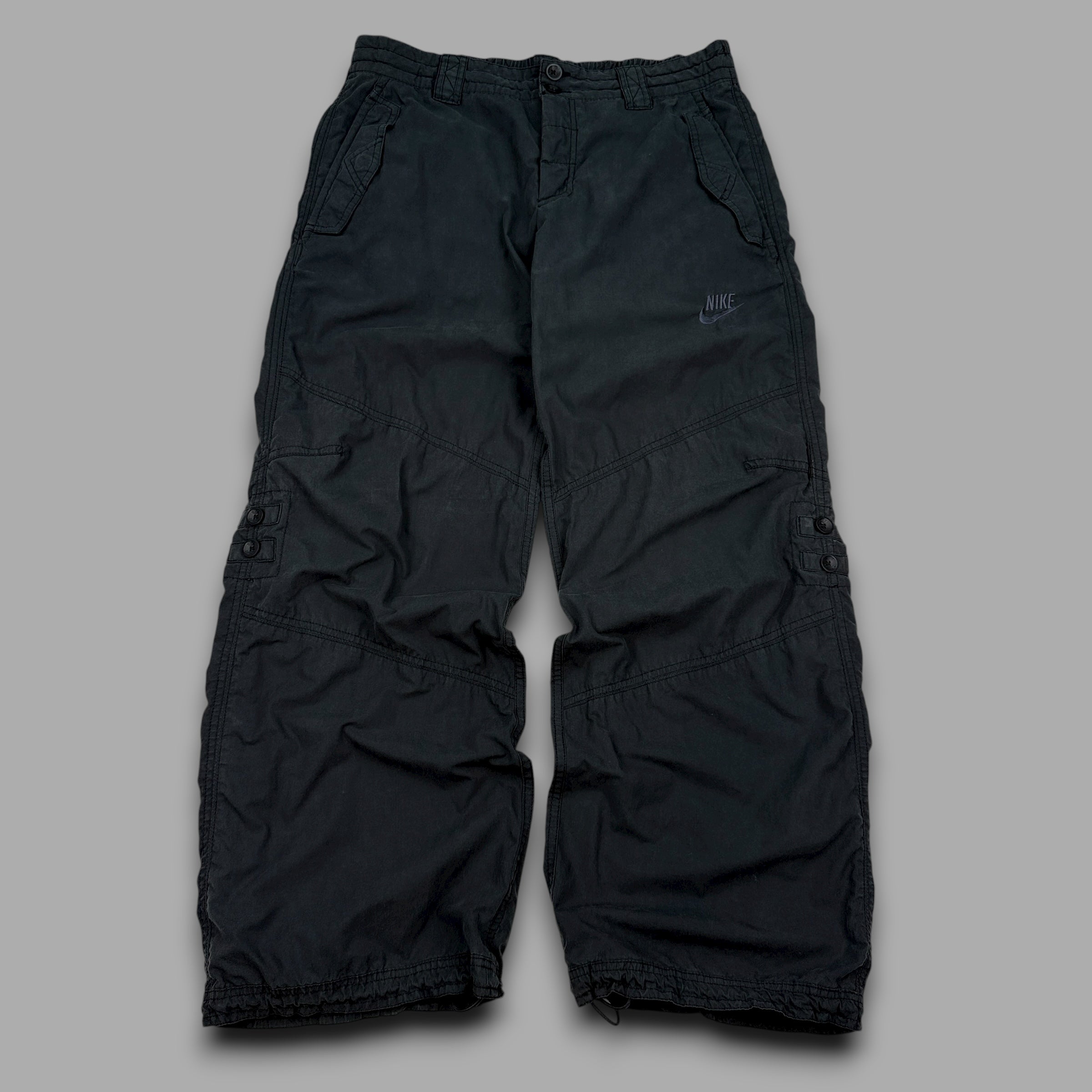 Nike 2000's technical baggy wide leg parachute bottoms (S)