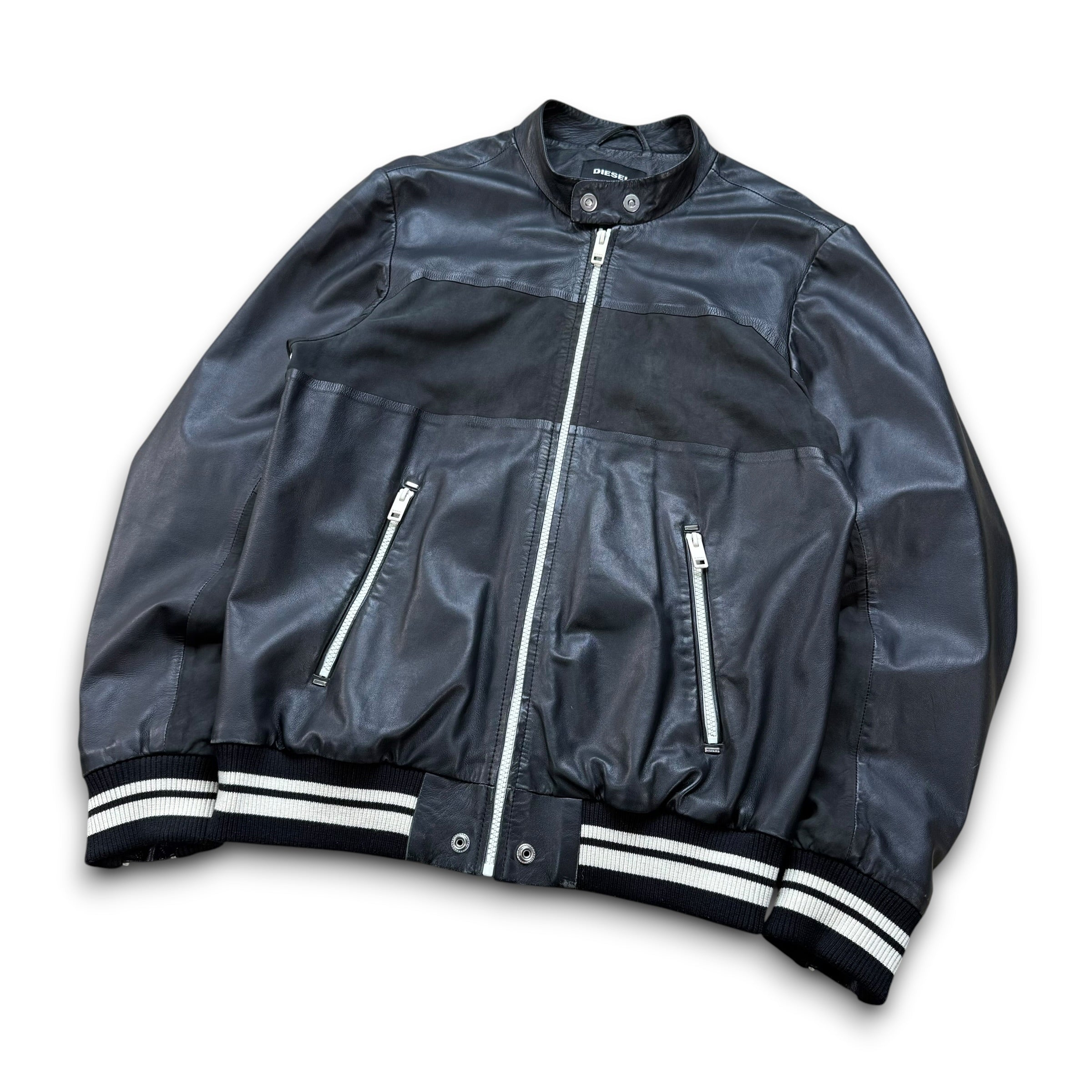 Diesel 2000's lamb skin leather zip up jacket (S)