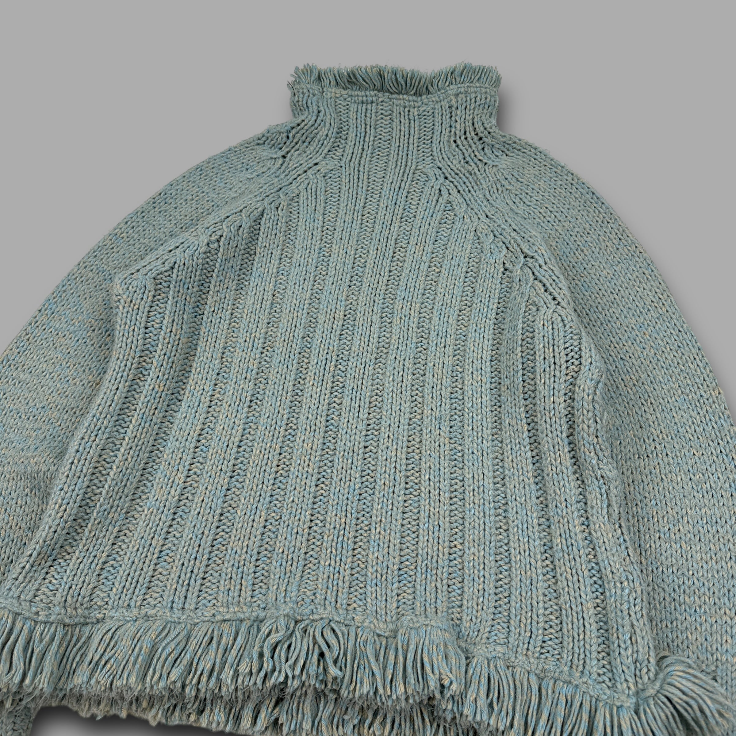 Animal 2000's knitted jumper with fringe hem neck and cuffs (L) wms