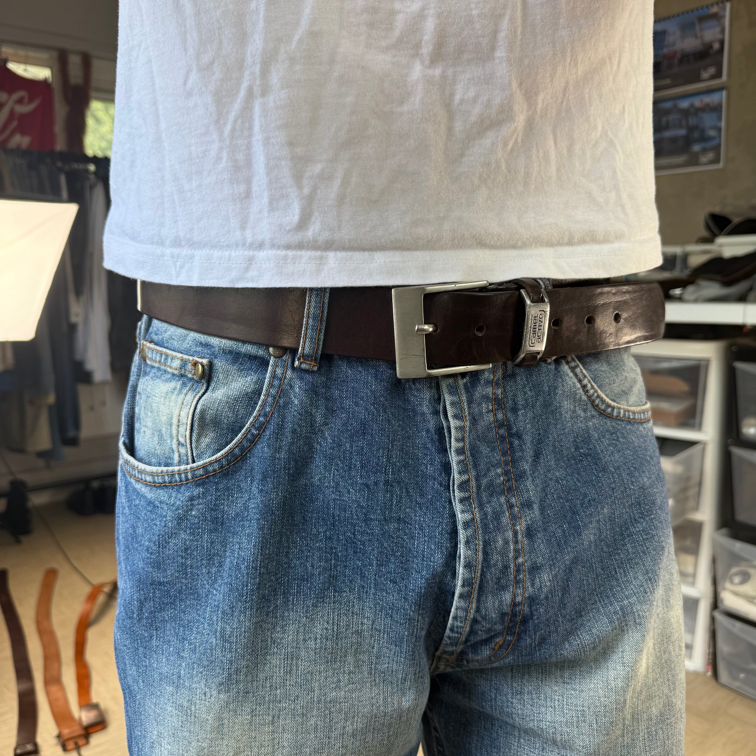Camel active 2000's brown leather belt (OS)