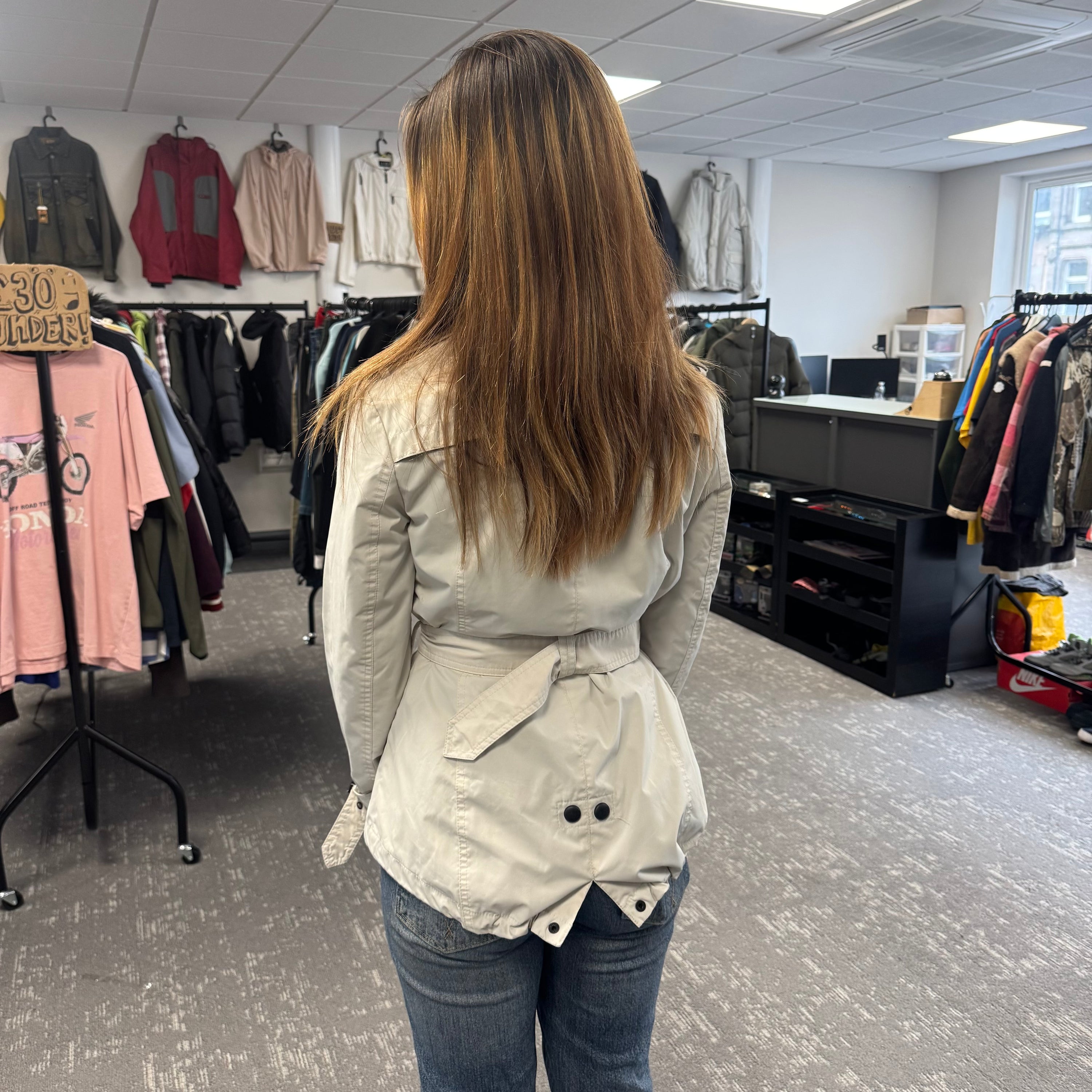 Miss sixty 2000's technical asymmetrical zip softshell trench coat (S) wms