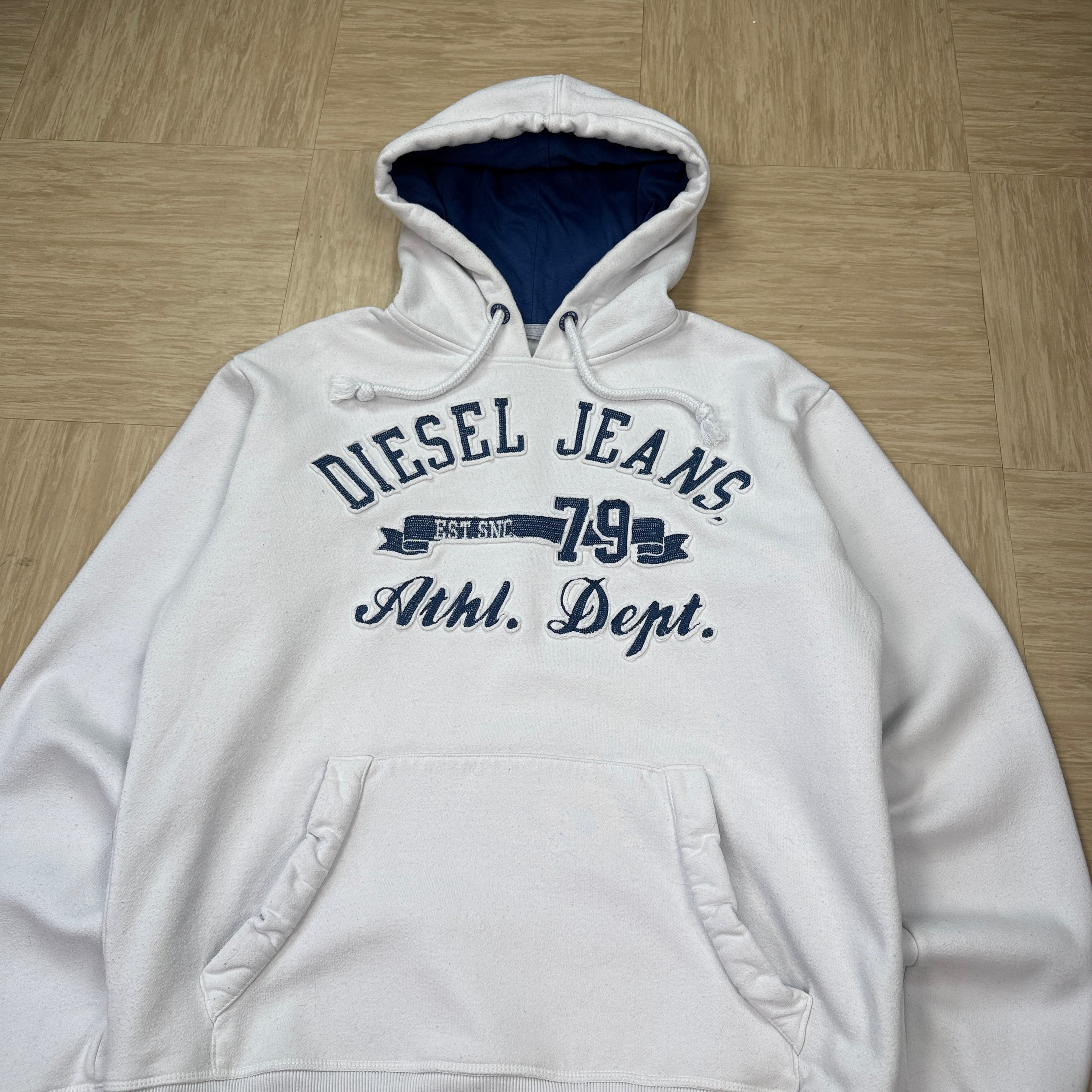 Diesel 1990's graphic embroidered spellout pullover hoodie (L)