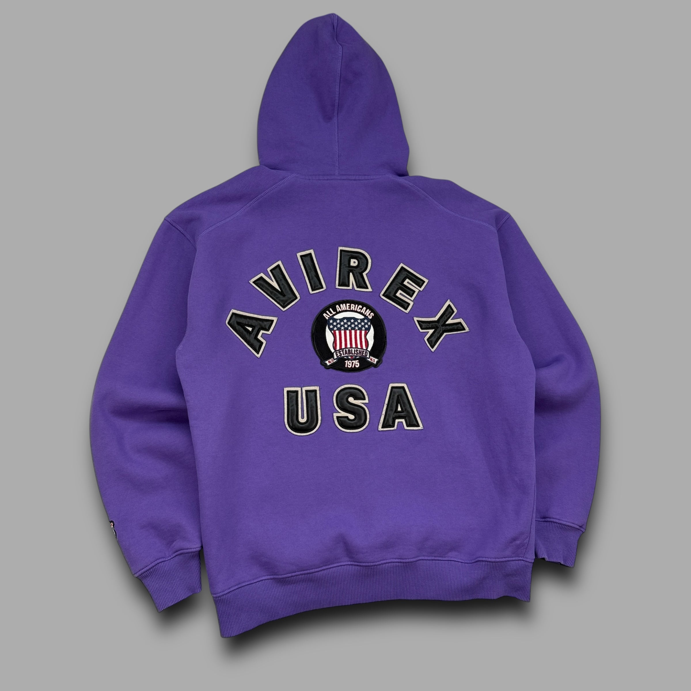 Avirex 2000's graphic embroidered sample hoodie (M)