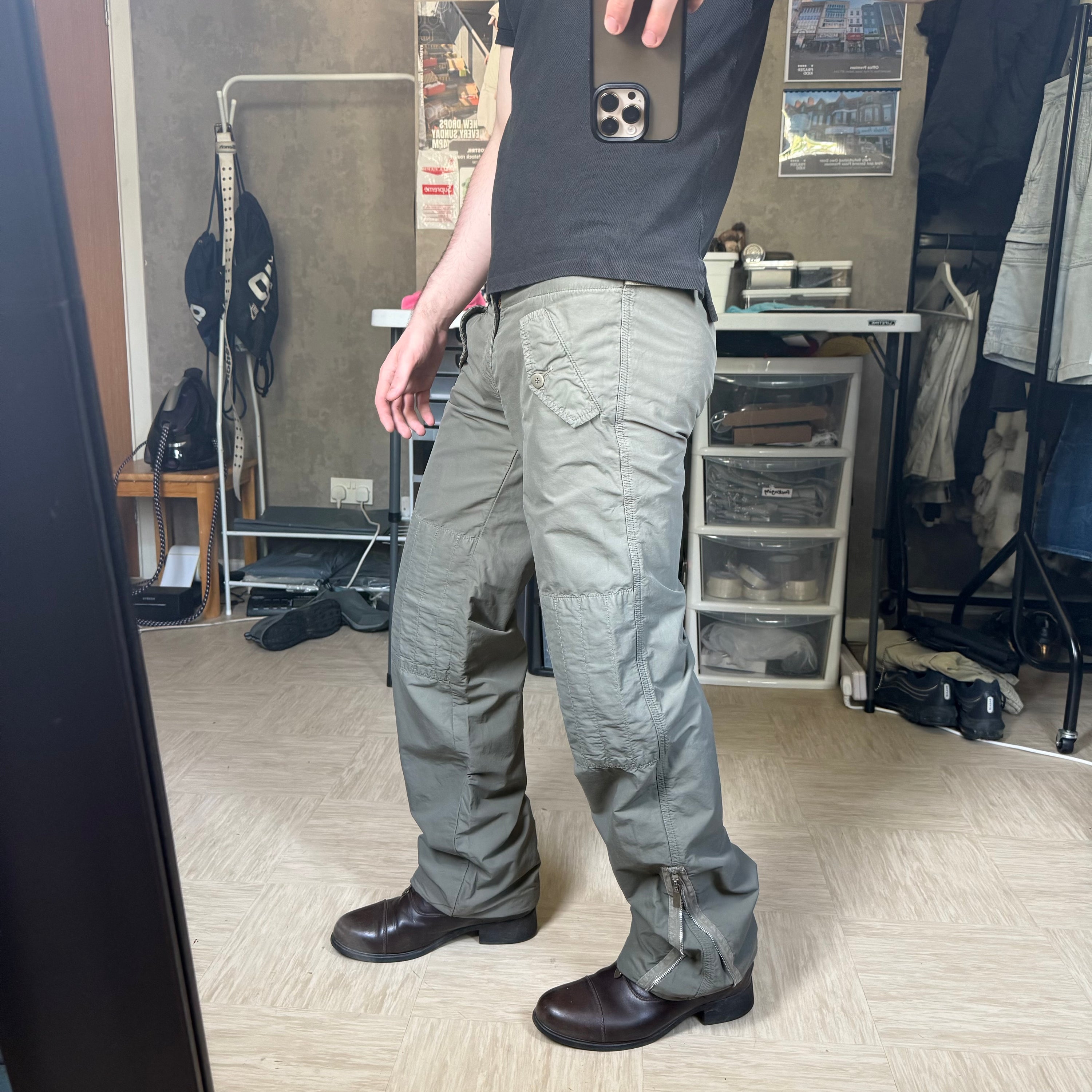 Diesel 2000's technical nylon baggy bottoms (S)