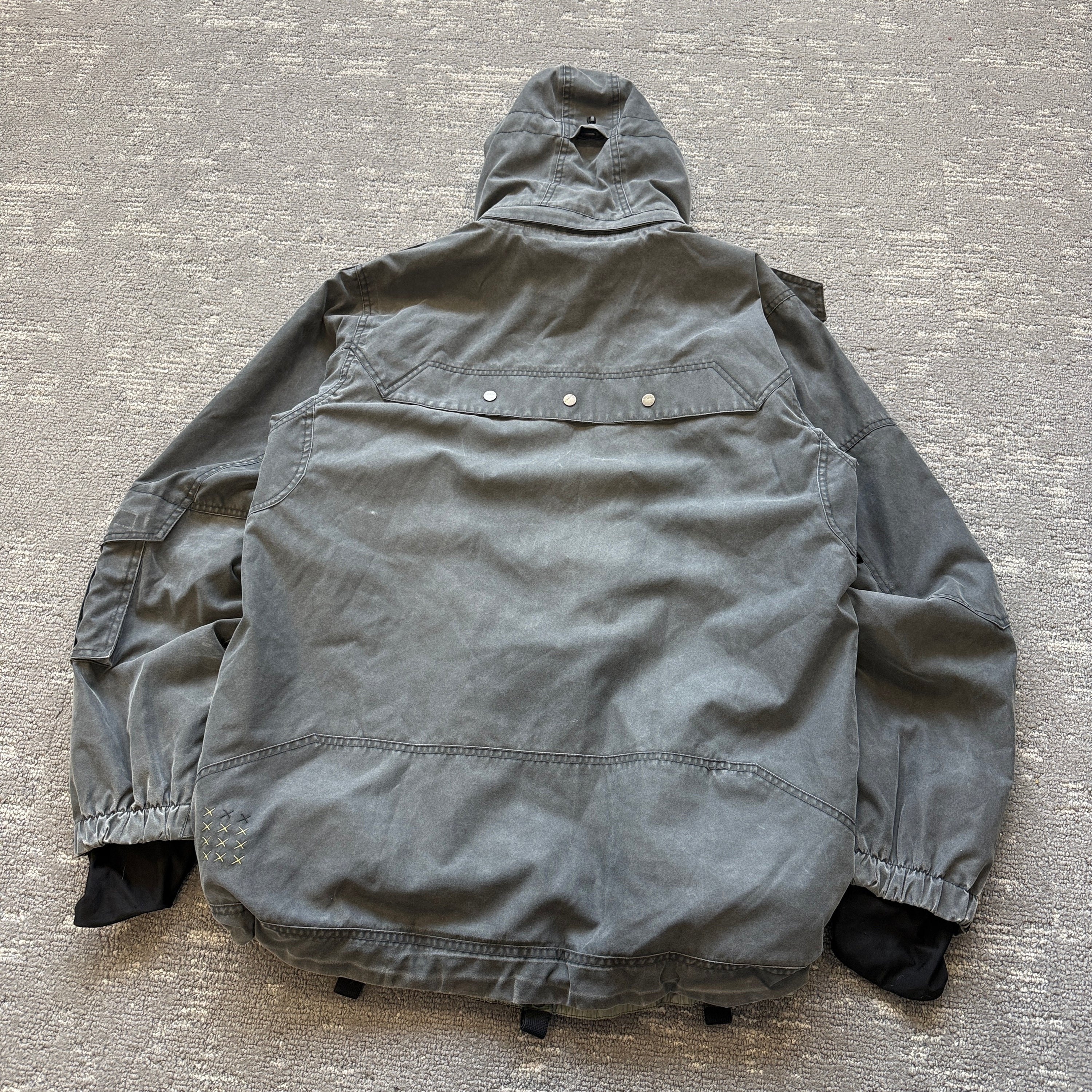 O'neill 2000's technical stone washed multi-pocket softshell ski jacket (XL)