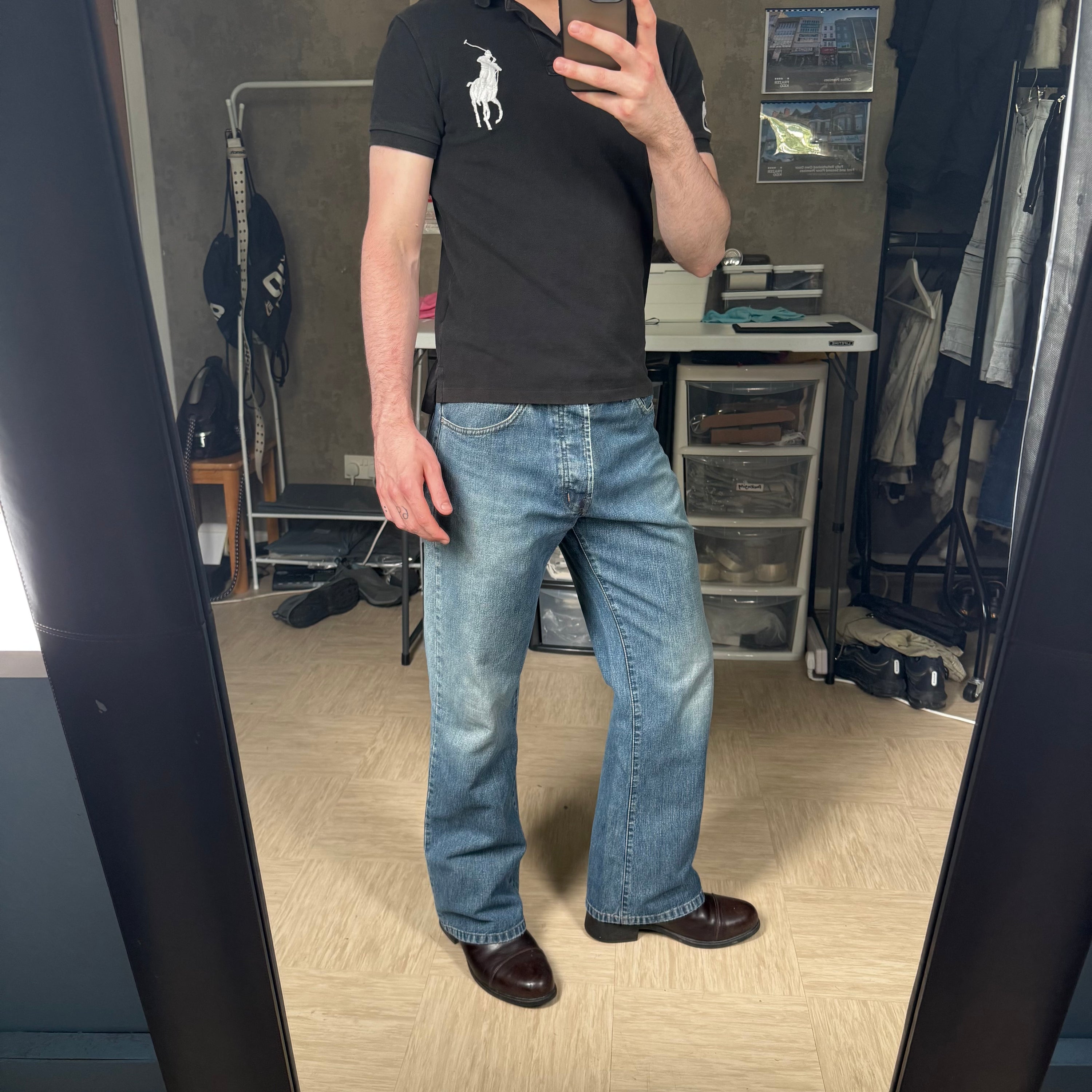 Firetrap black seal 2000's relaxed denim bootcut jeans (S)