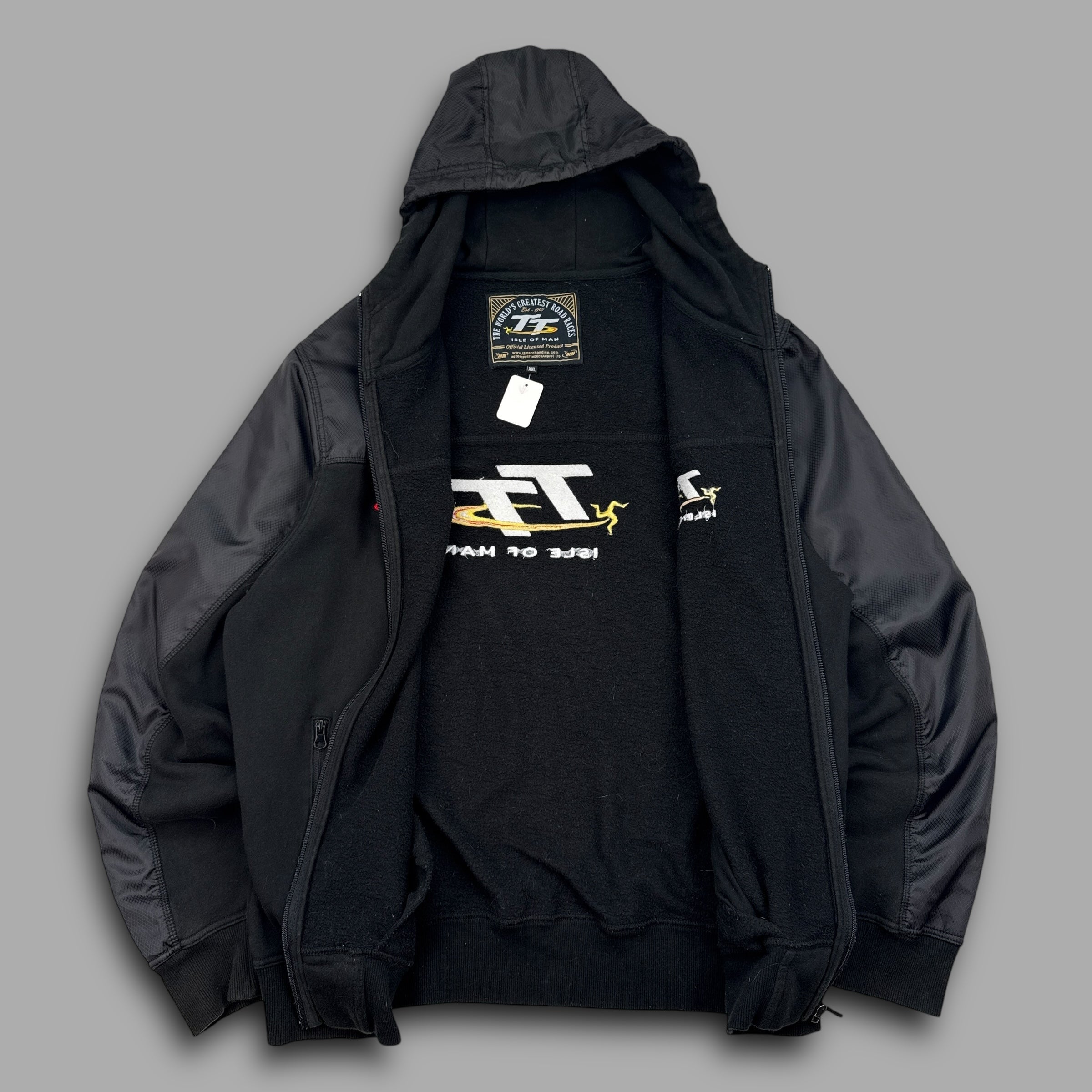 Isle of man TT 2000's full-zip hybrid hoodie (XL)
