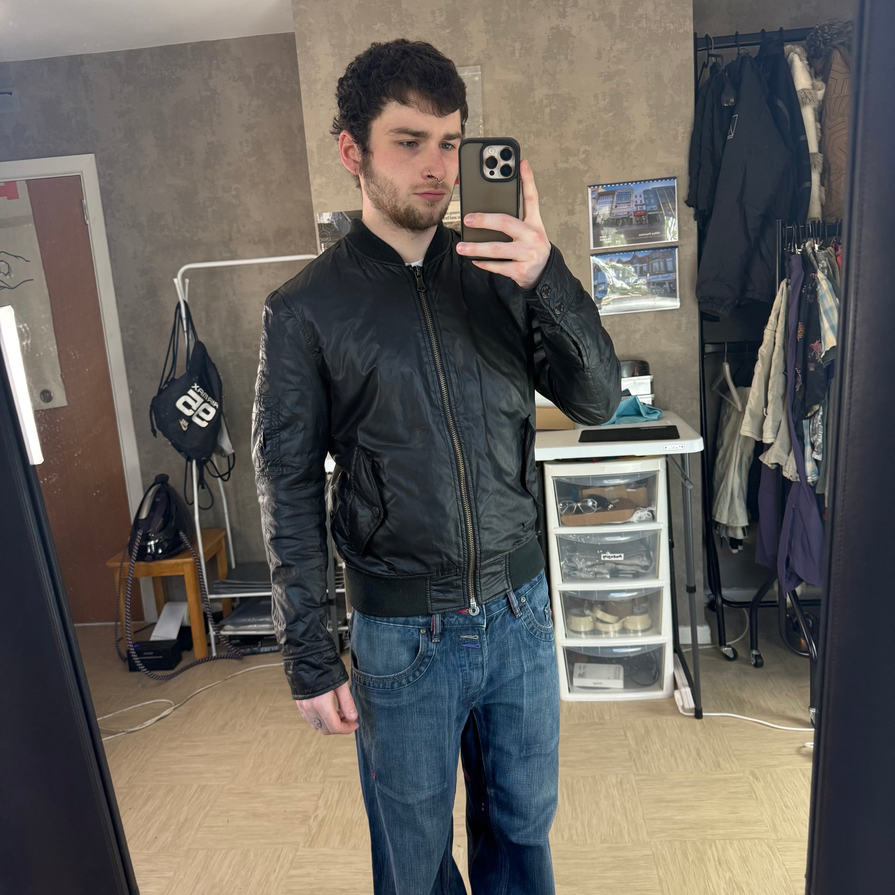 Dolce & gabbana 2000's zip up shimmer bomber jacket (S)