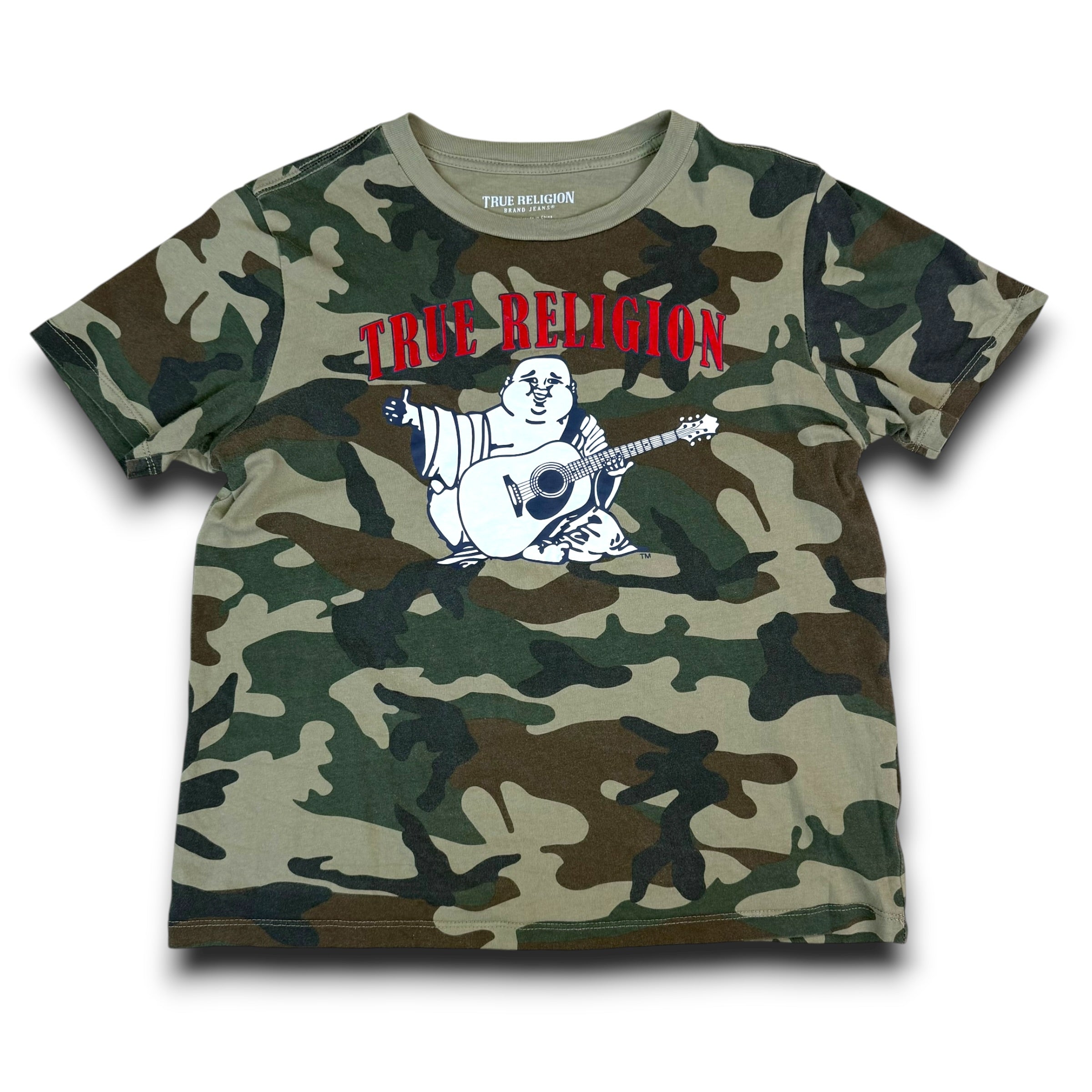 True religion 2000's graphic cropped camo tee (S)
