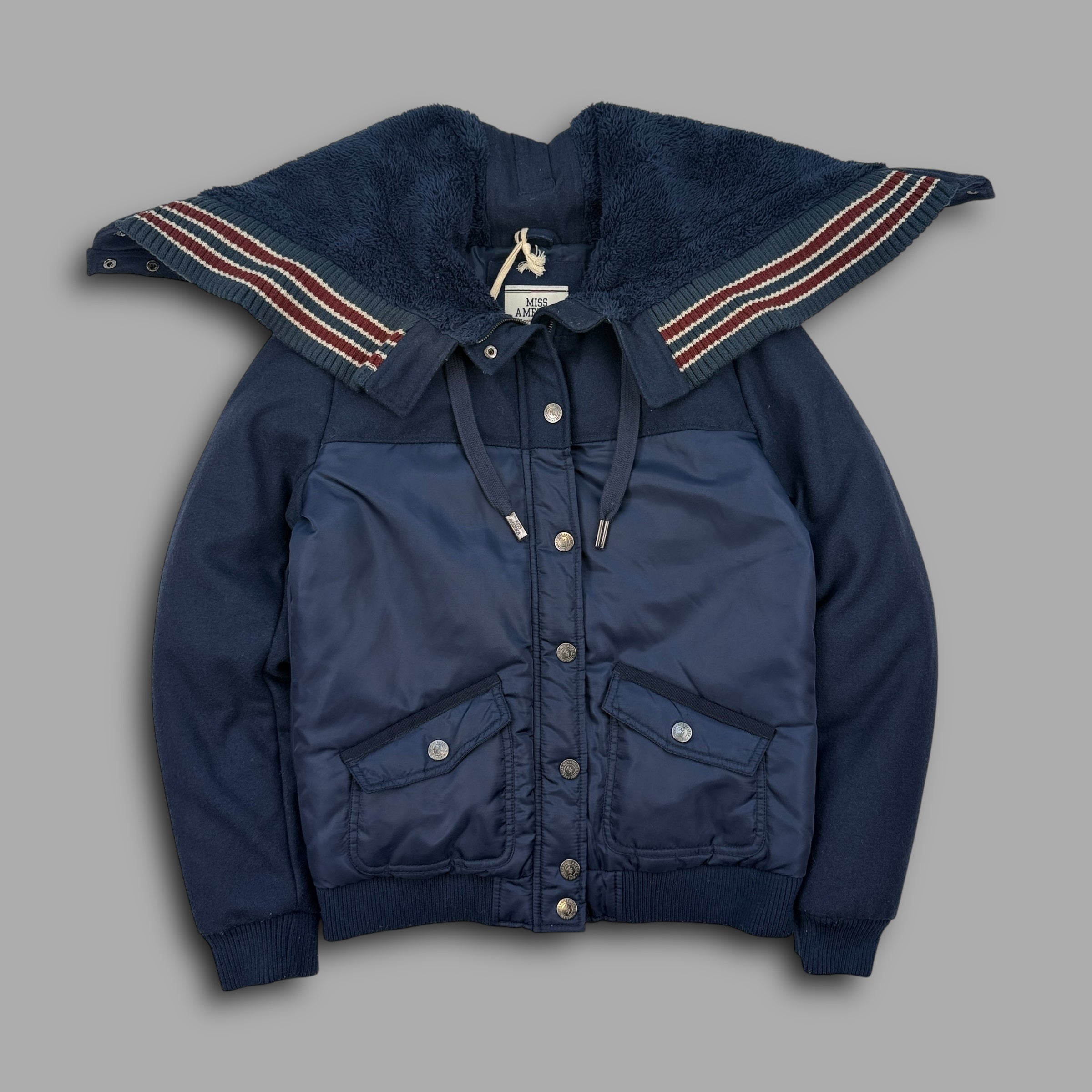 Miss America 2000's split hood bomber jacket (M) wms