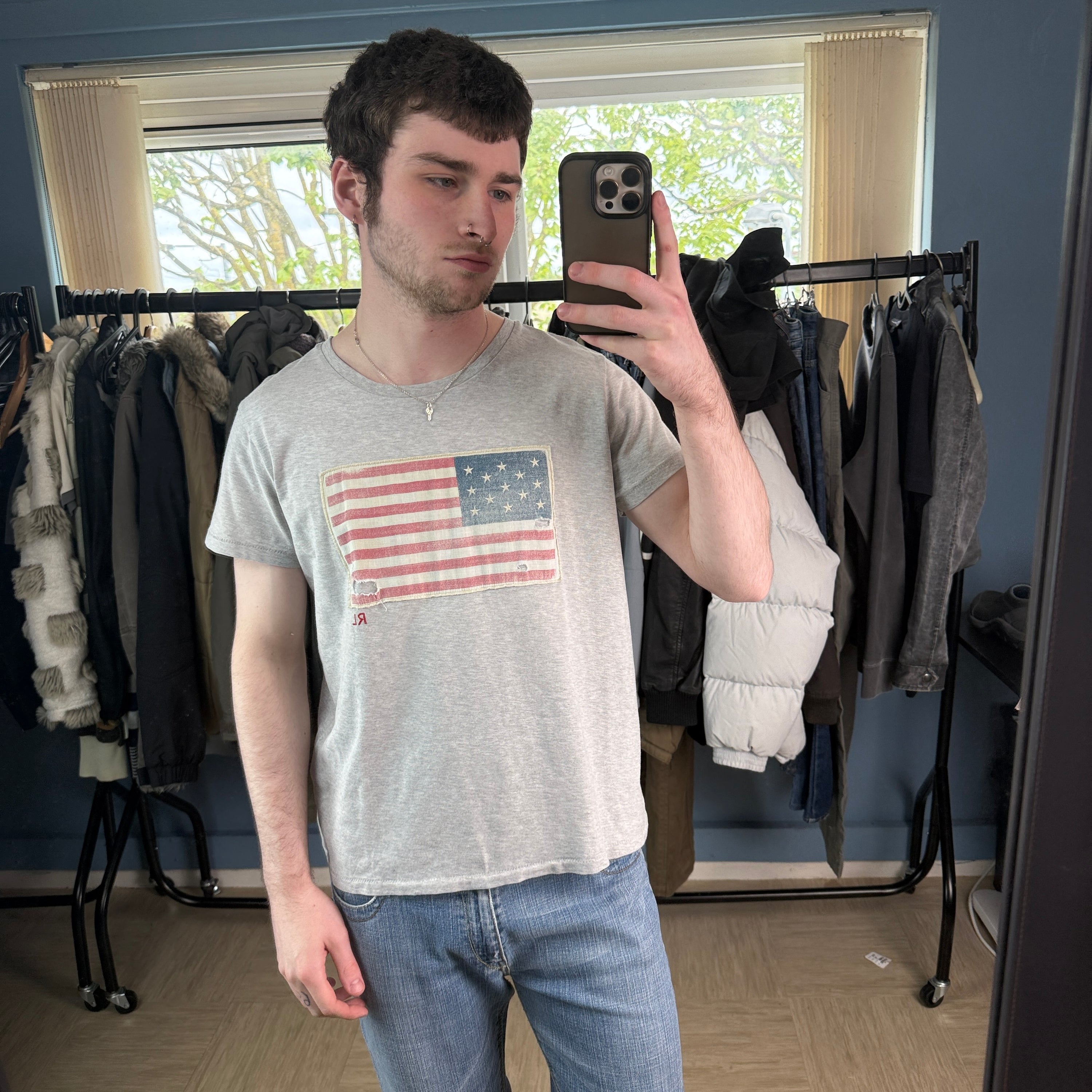 Ralph Lauren 2000's graphic USA flag tee (S)