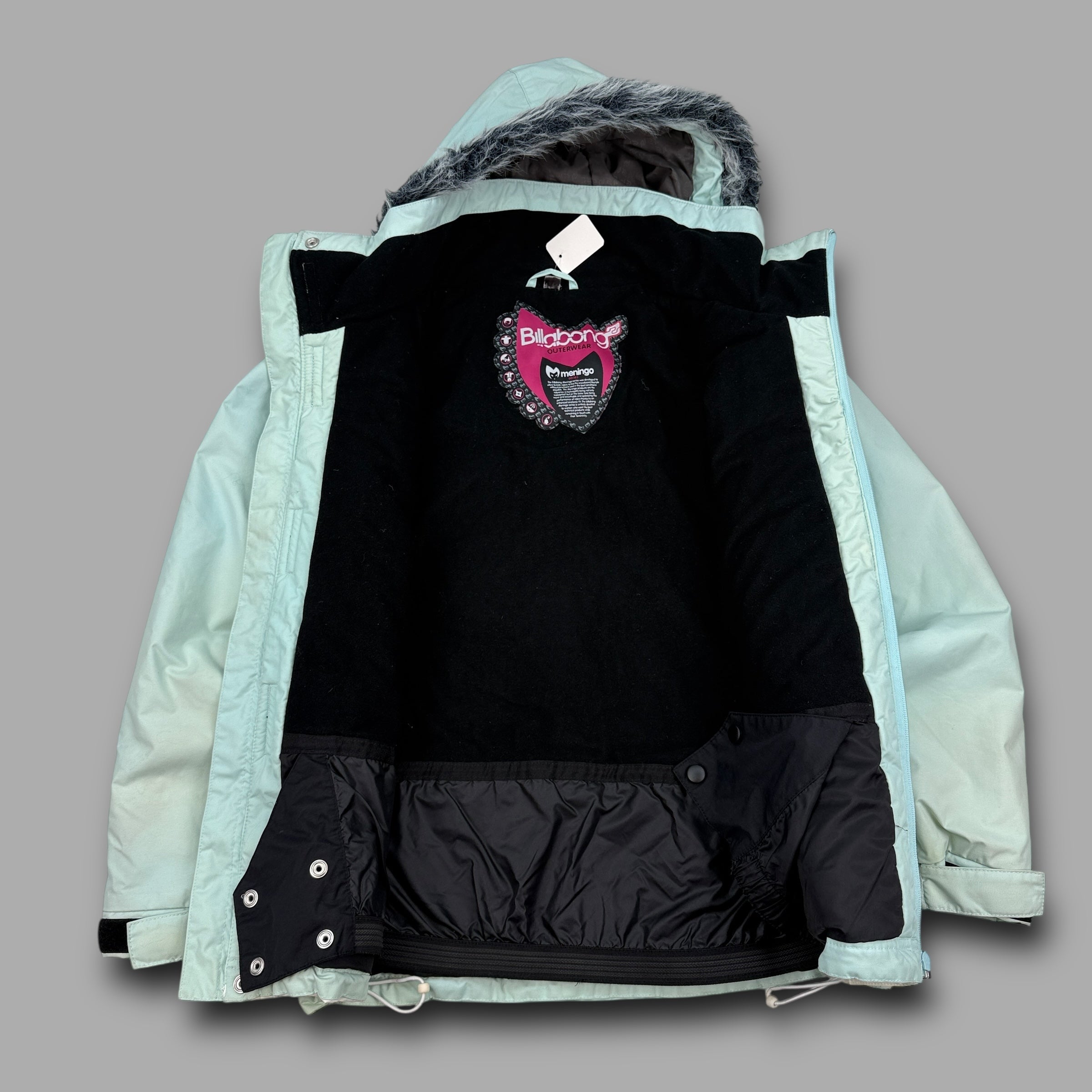 Billabong 2000's technical panelled fur hood ski jacket (XL) wms