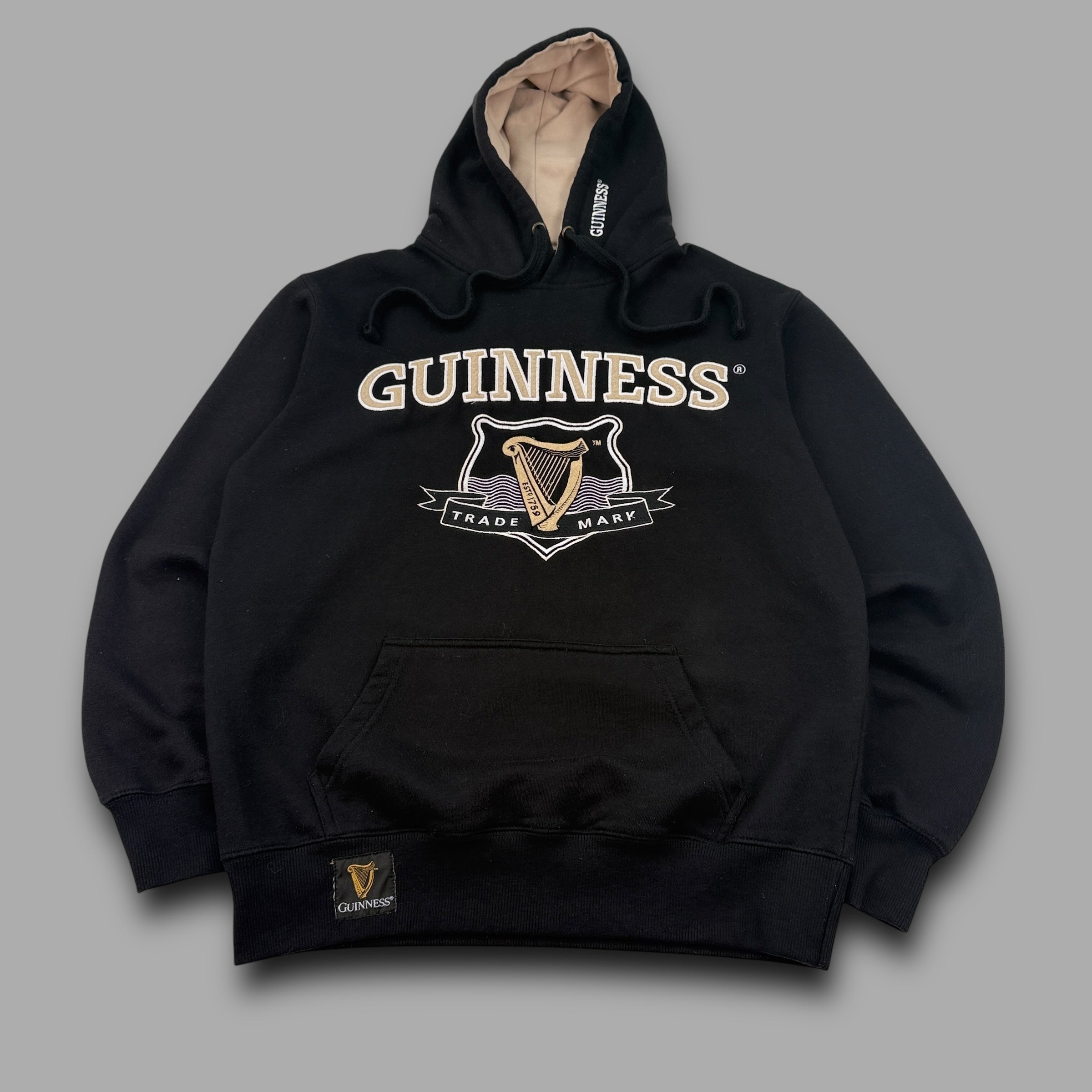 Guiness 2000's pullover embrodiered spellout hoodie (S)