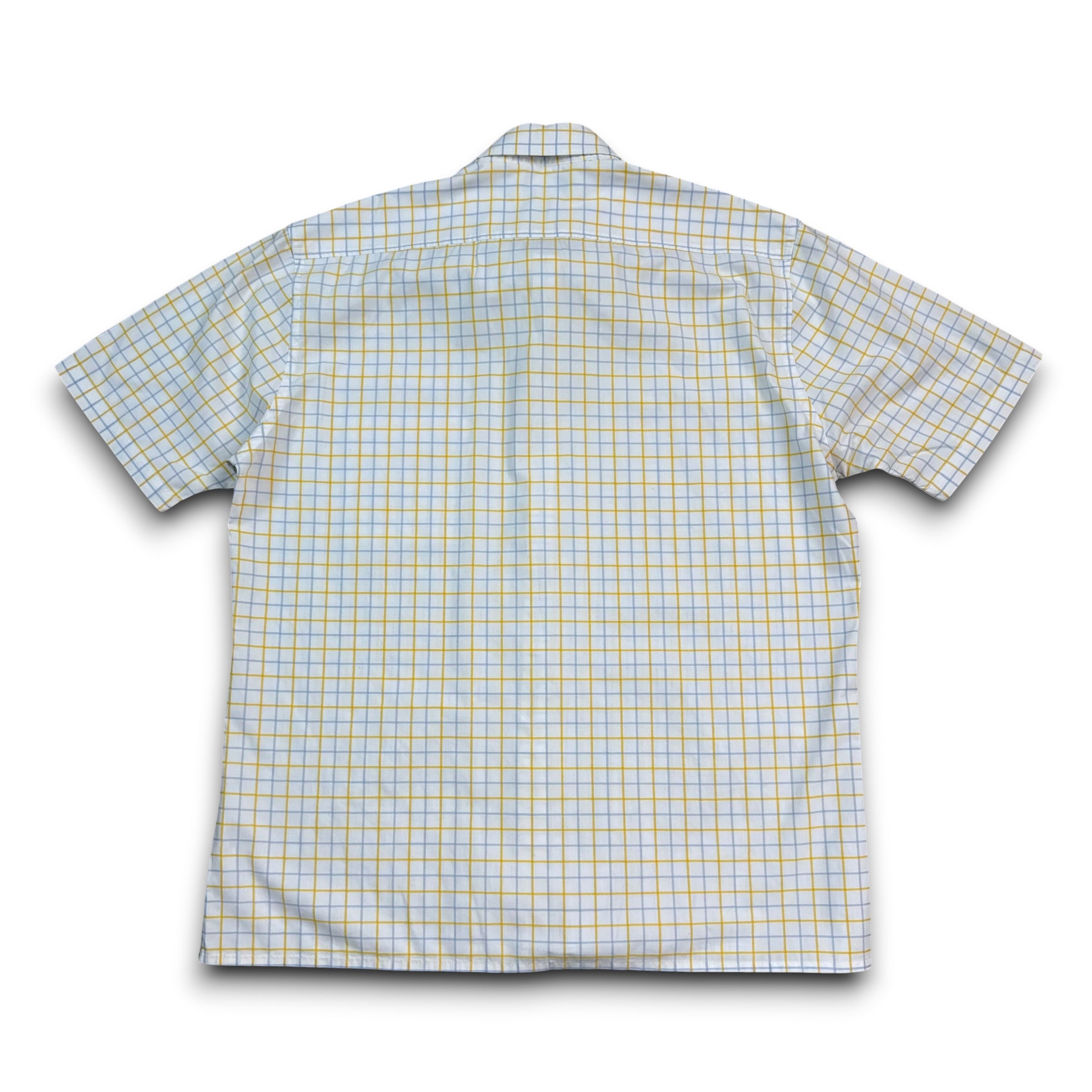 Yves saint laurent 2000's plaid embroidered YSL button up shirt (L)