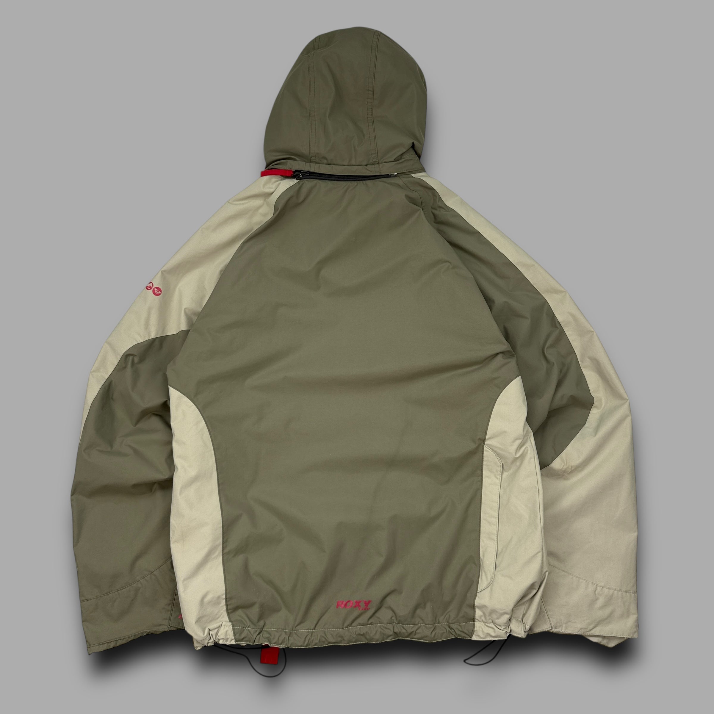 Quiksilver x Roxy 2000's technical asymmetrical zip softshell ski jacket (S-M)