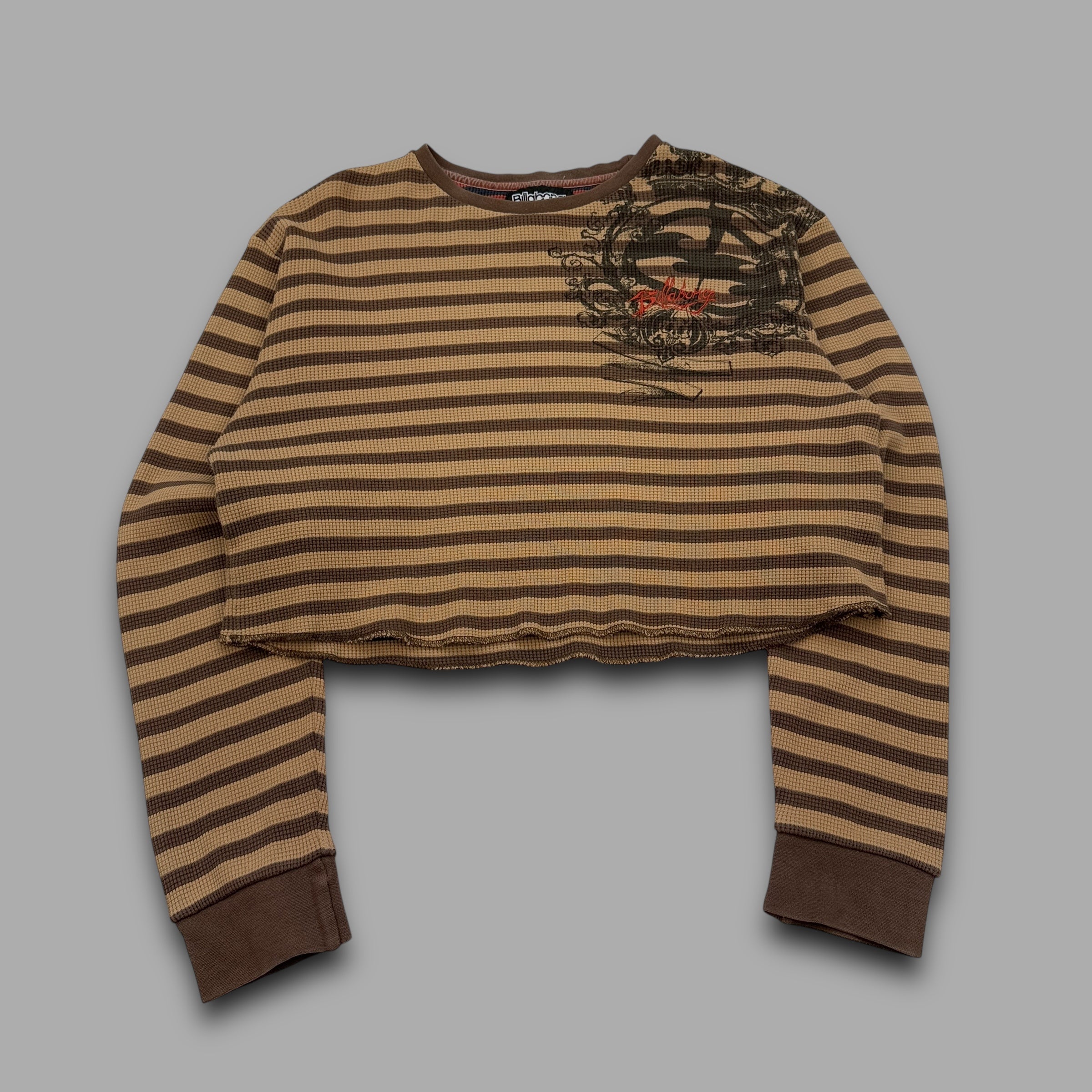 Billabong 2000's cropped spellout striped long sleeve (S)