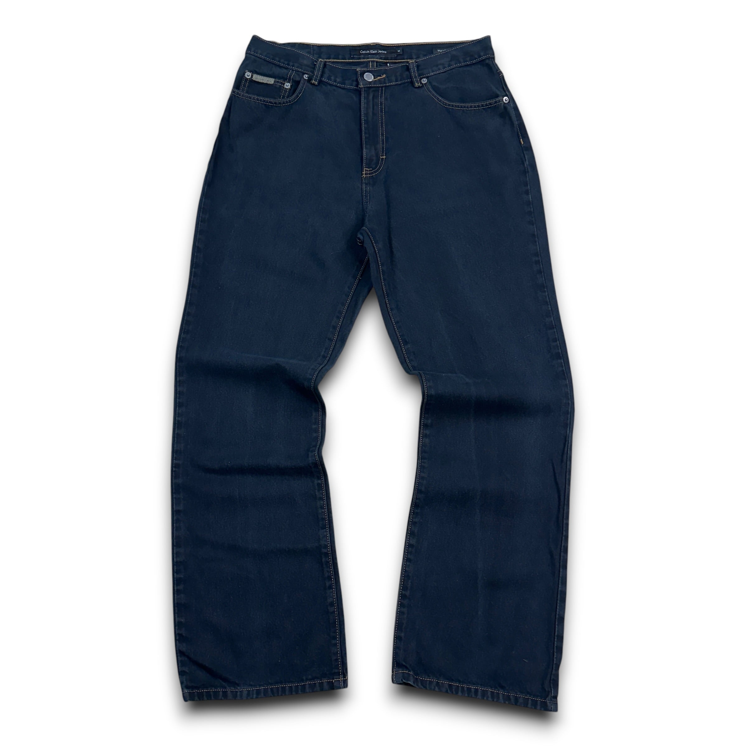 Calvin Klein 2000's black relaxed denim bootcut jeans (S)