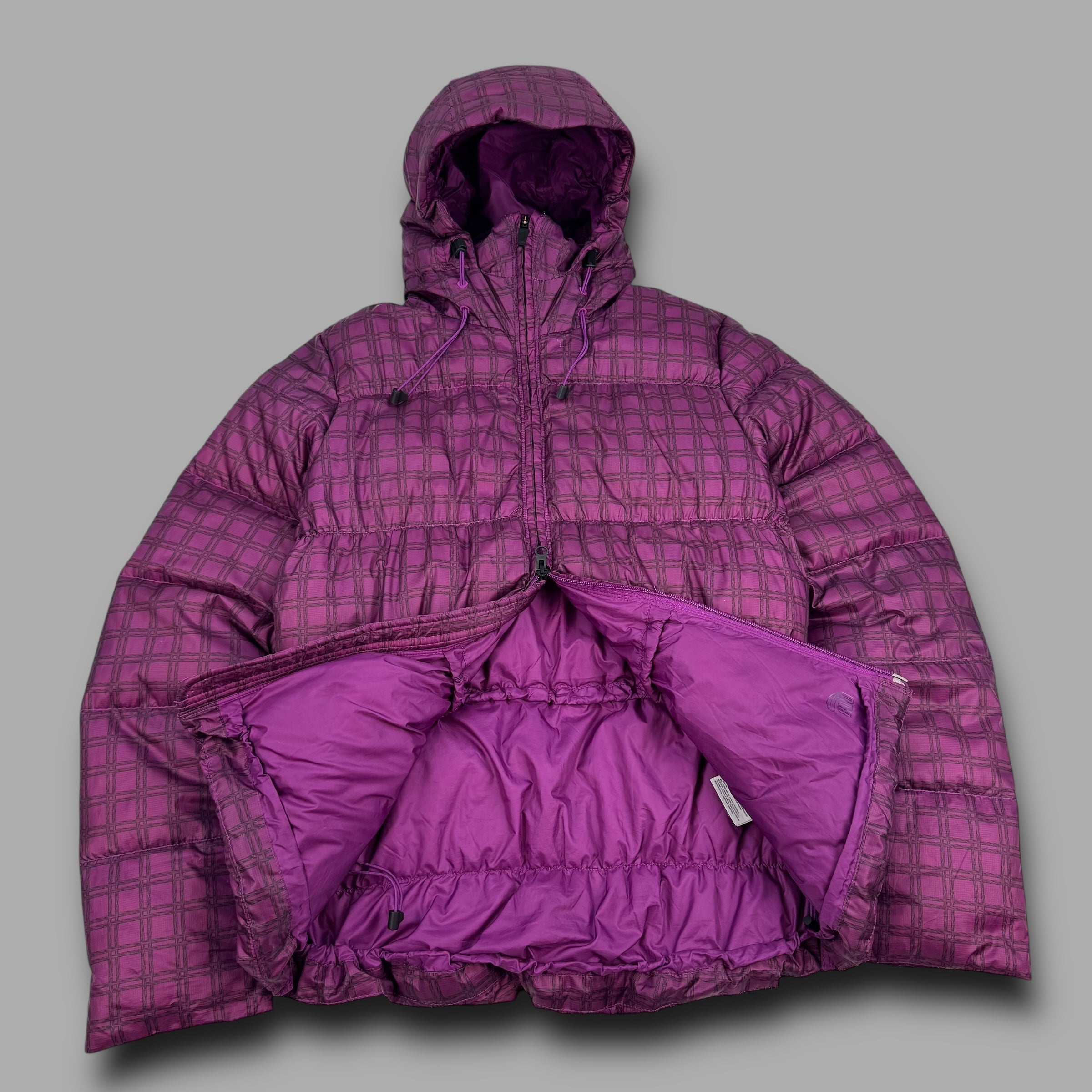 Nike 2000's technical plaid downfilled puffer jacket (M)