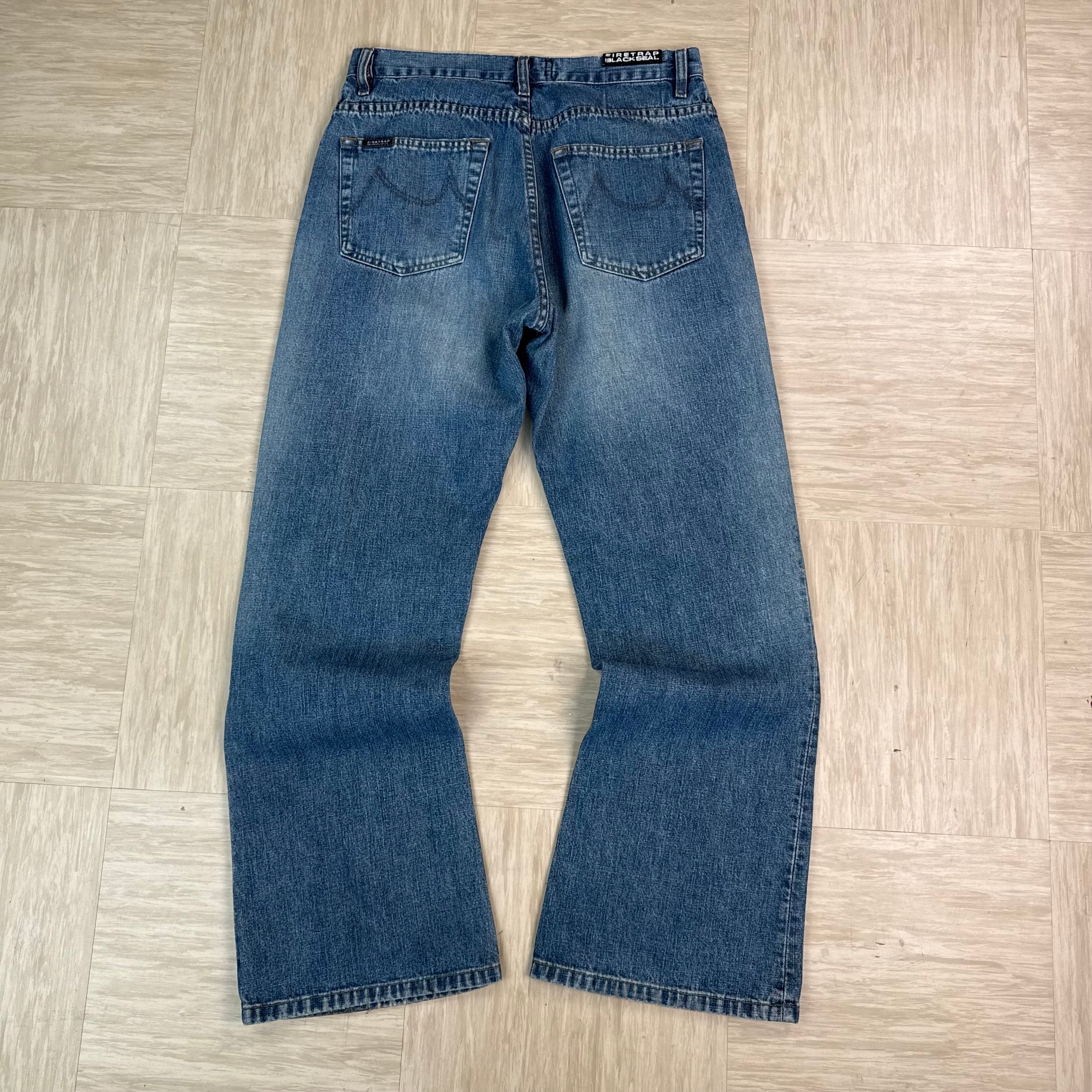 Firetrap black seal 2000's relaxed denim bootcut jeans (S)