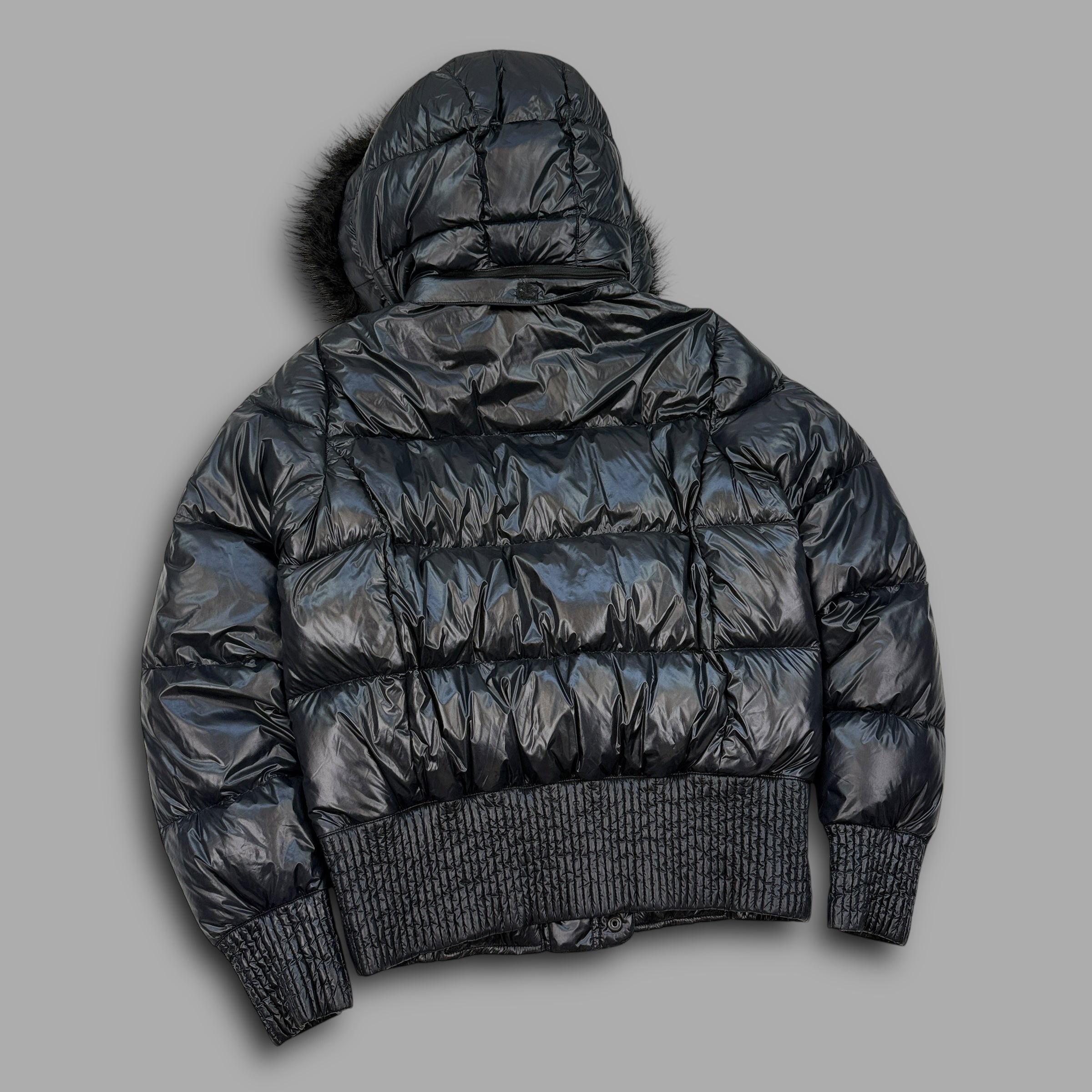 Nike 2000's downfilled shimmer puffer w/fur hood (L) wms