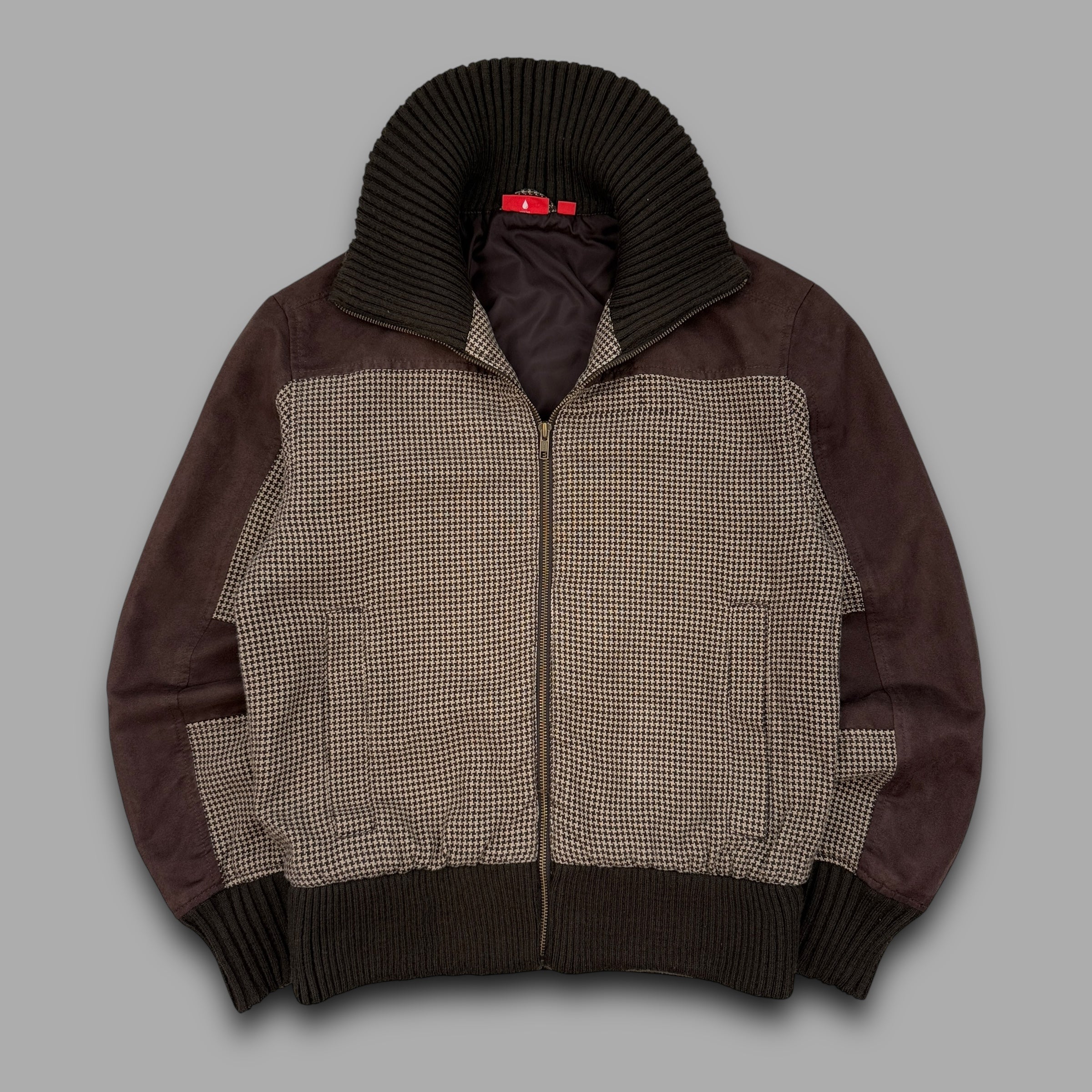 Puma 2000's plaid funnel neck zip up track jacket (S)