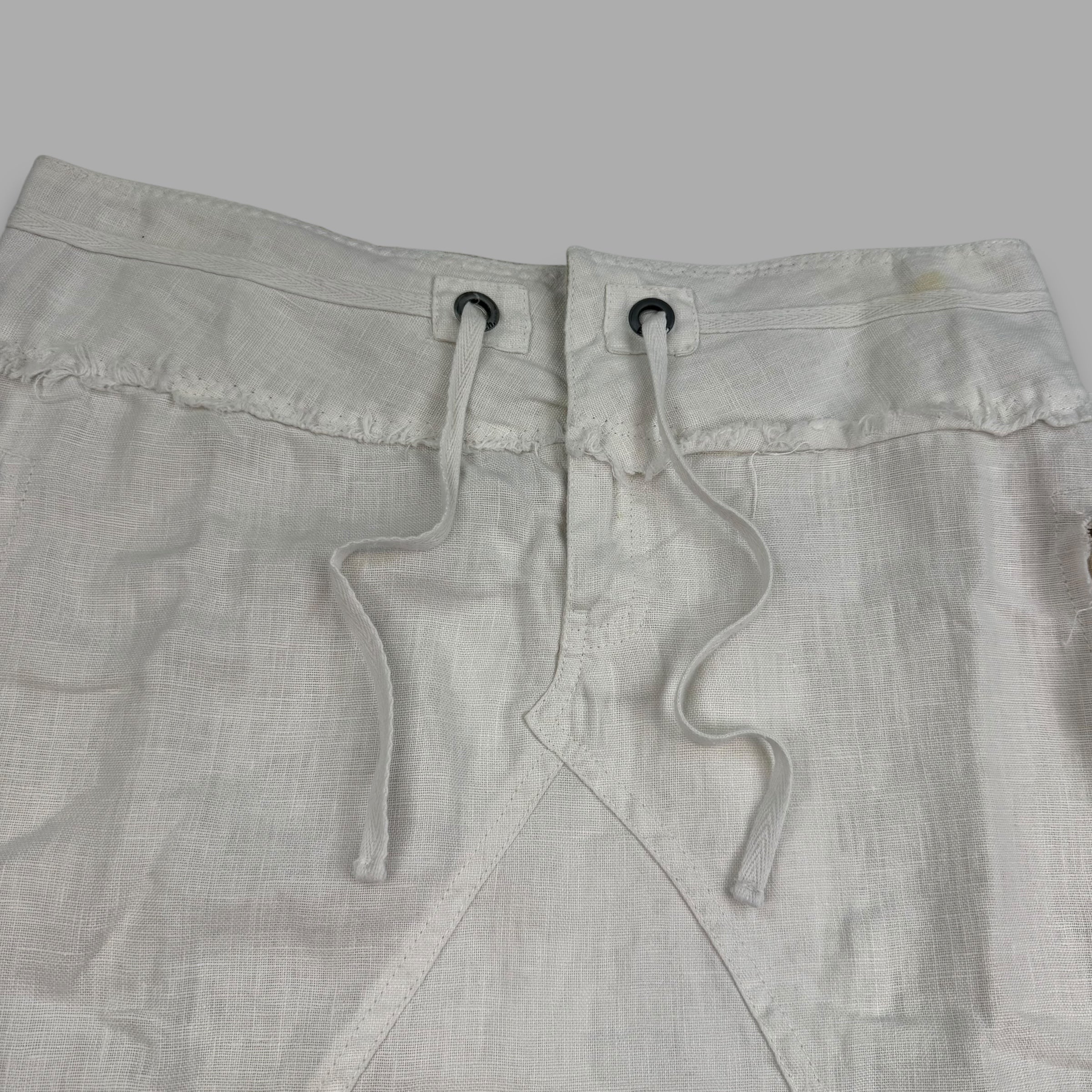 Bench 2000's linen a-line midi skirt with distressed detailing and pockets (L) wms