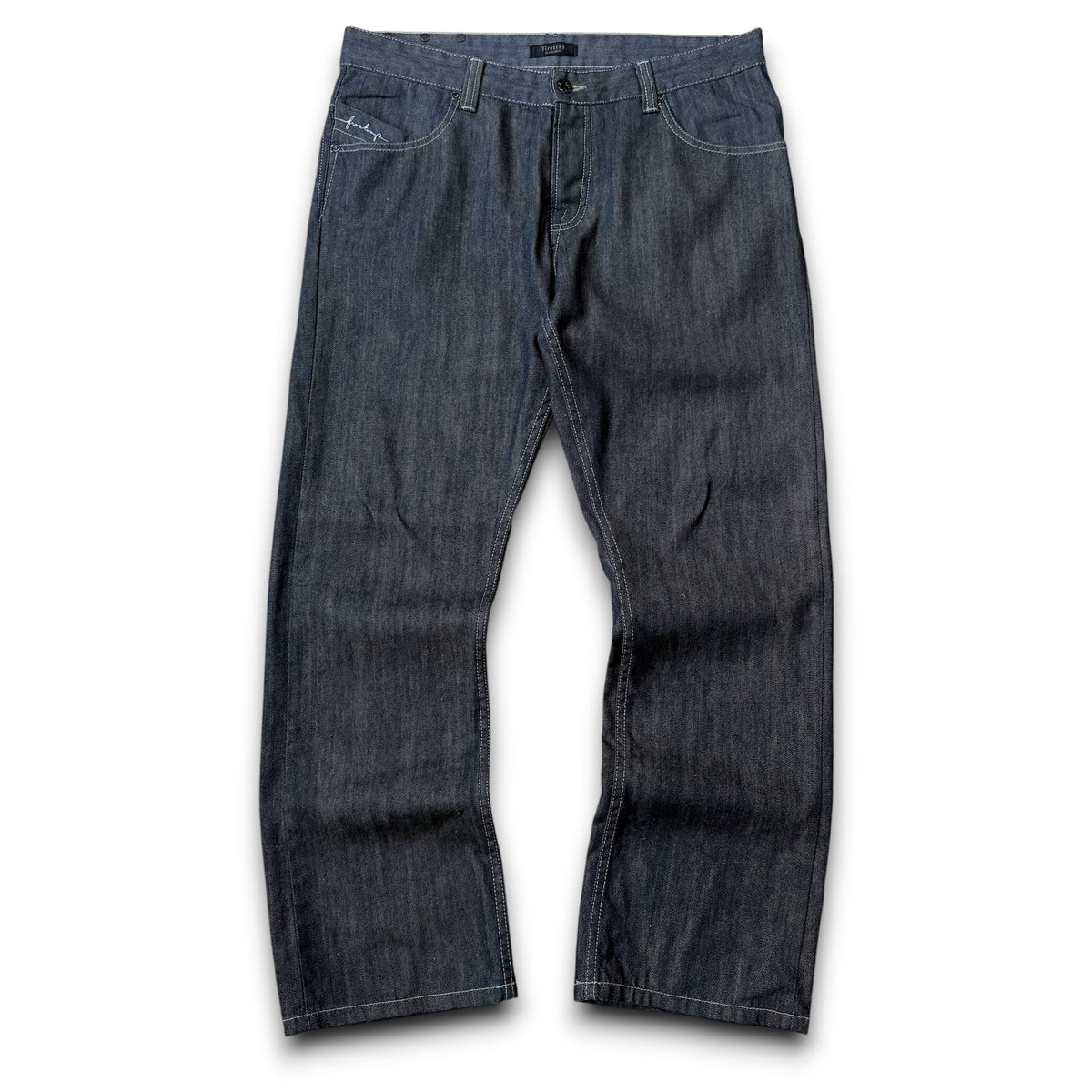 Firetrap black seal 2000's pure indigo relaxed denim bootcut jeans (S)