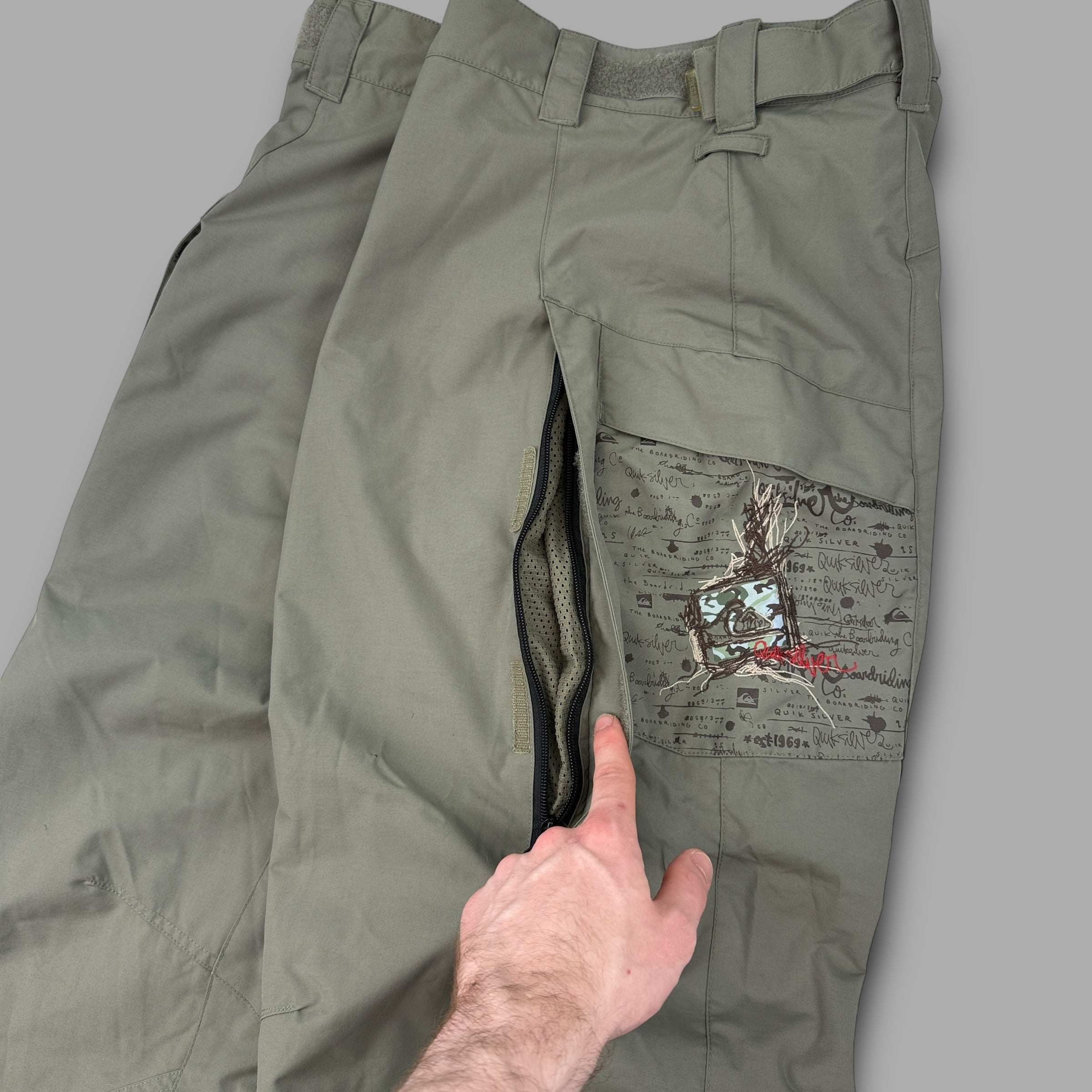 Quiksilver x-series 2000's technical baggy ski sallopettes (L)
