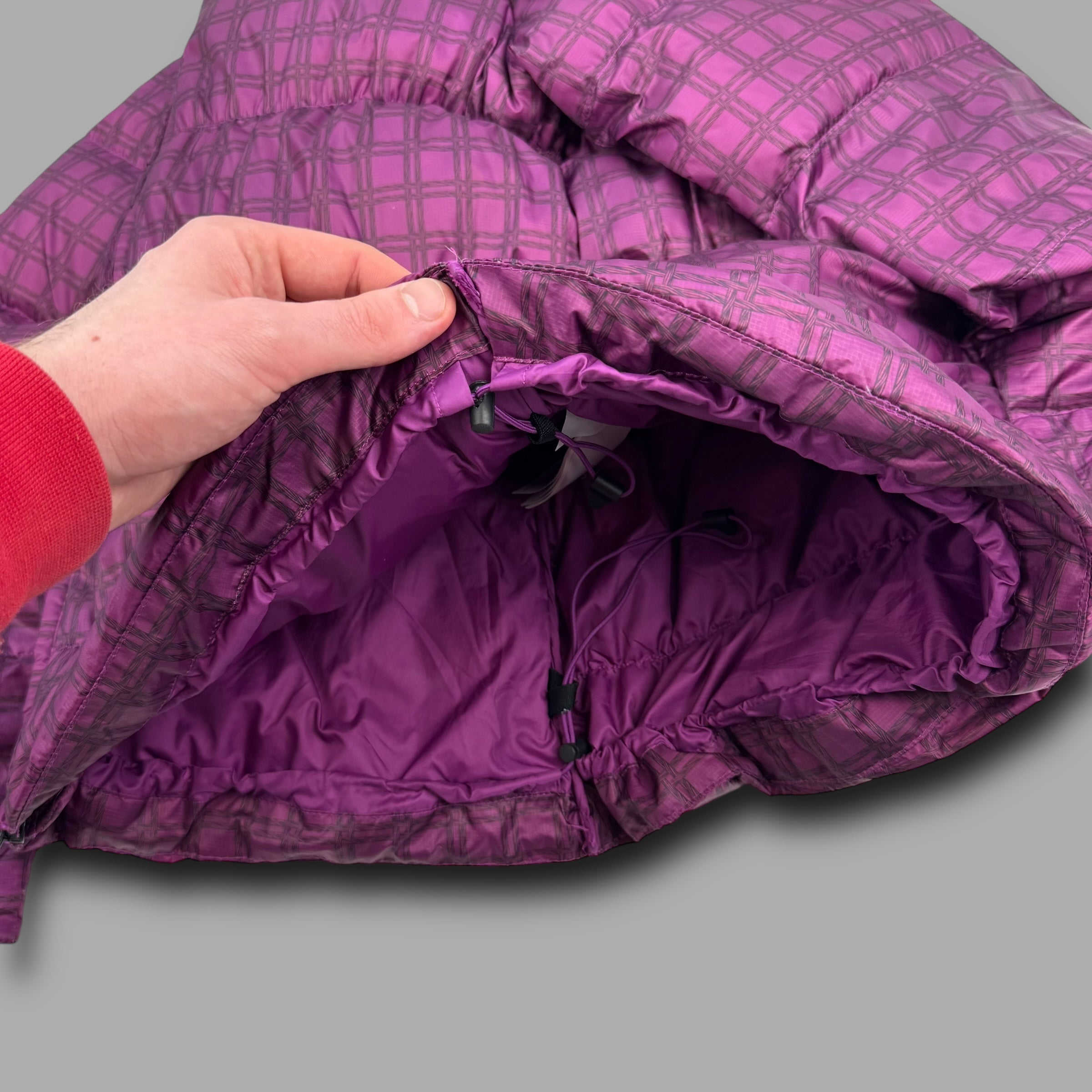 Nike 2000's technical plaid downfilled puffer jacket (M)