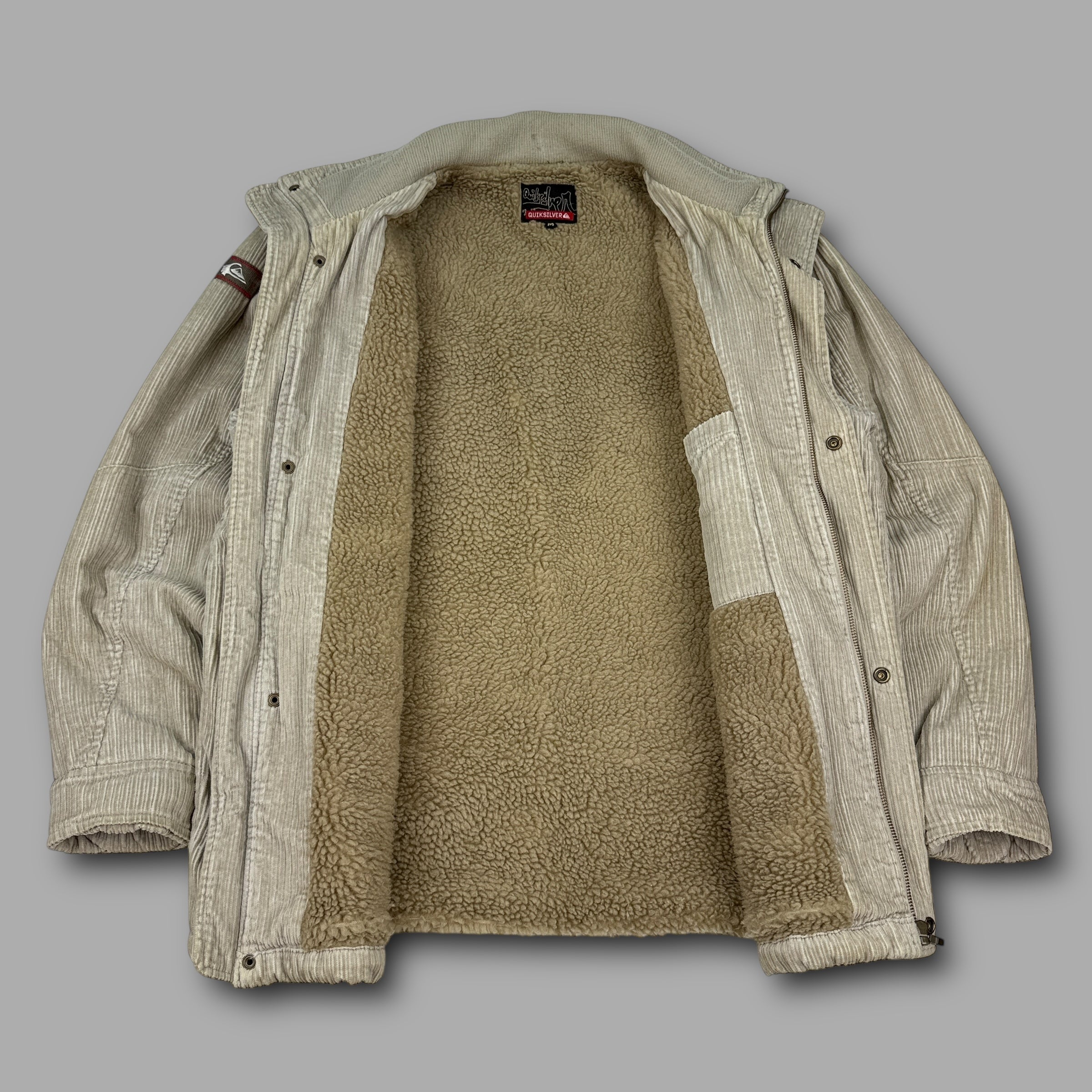 Quiksilver 2000's corduroy multi-pocket zip up jacket (M)