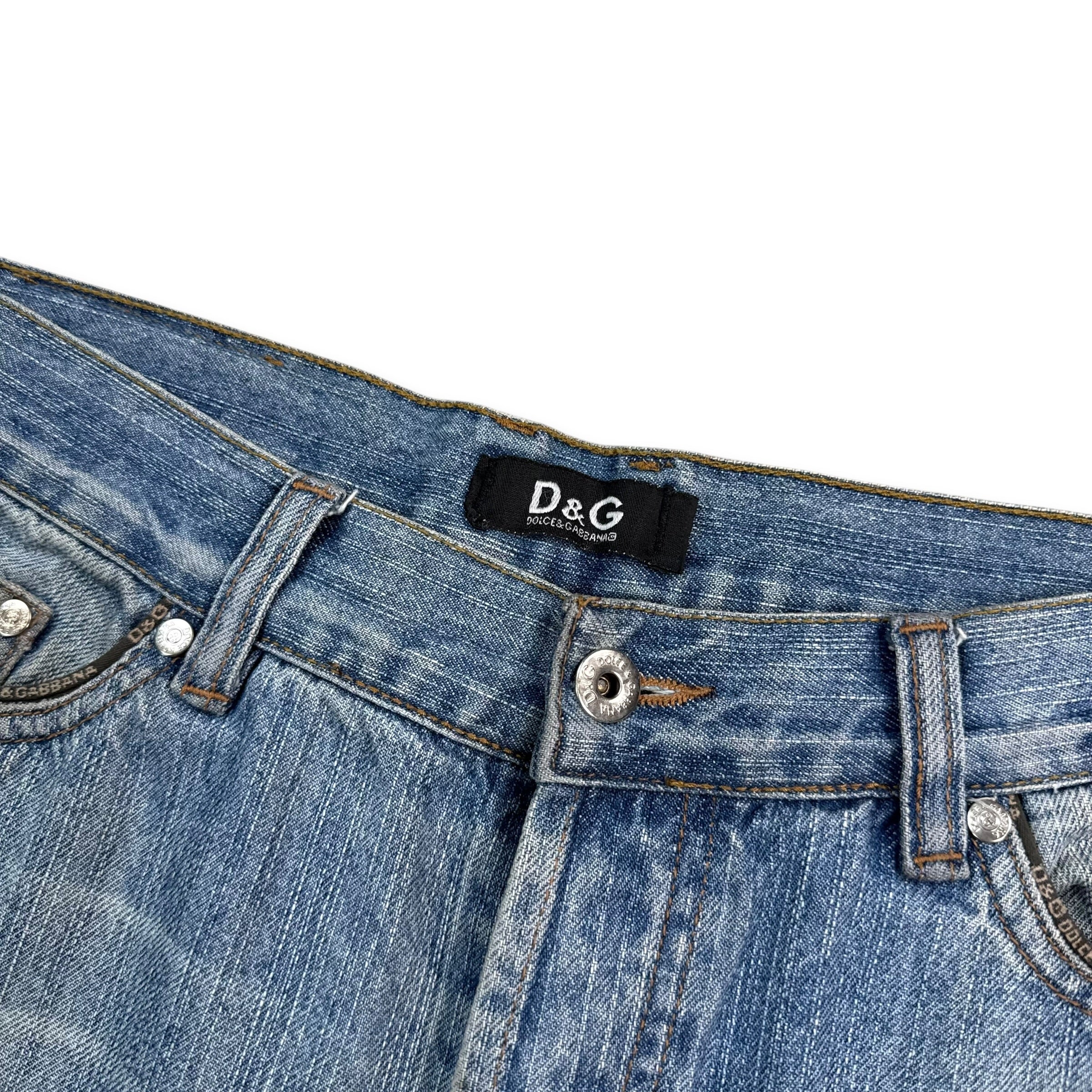 Dolce and gabbana 2000's relaxed washed denim straight leg jeans (S)