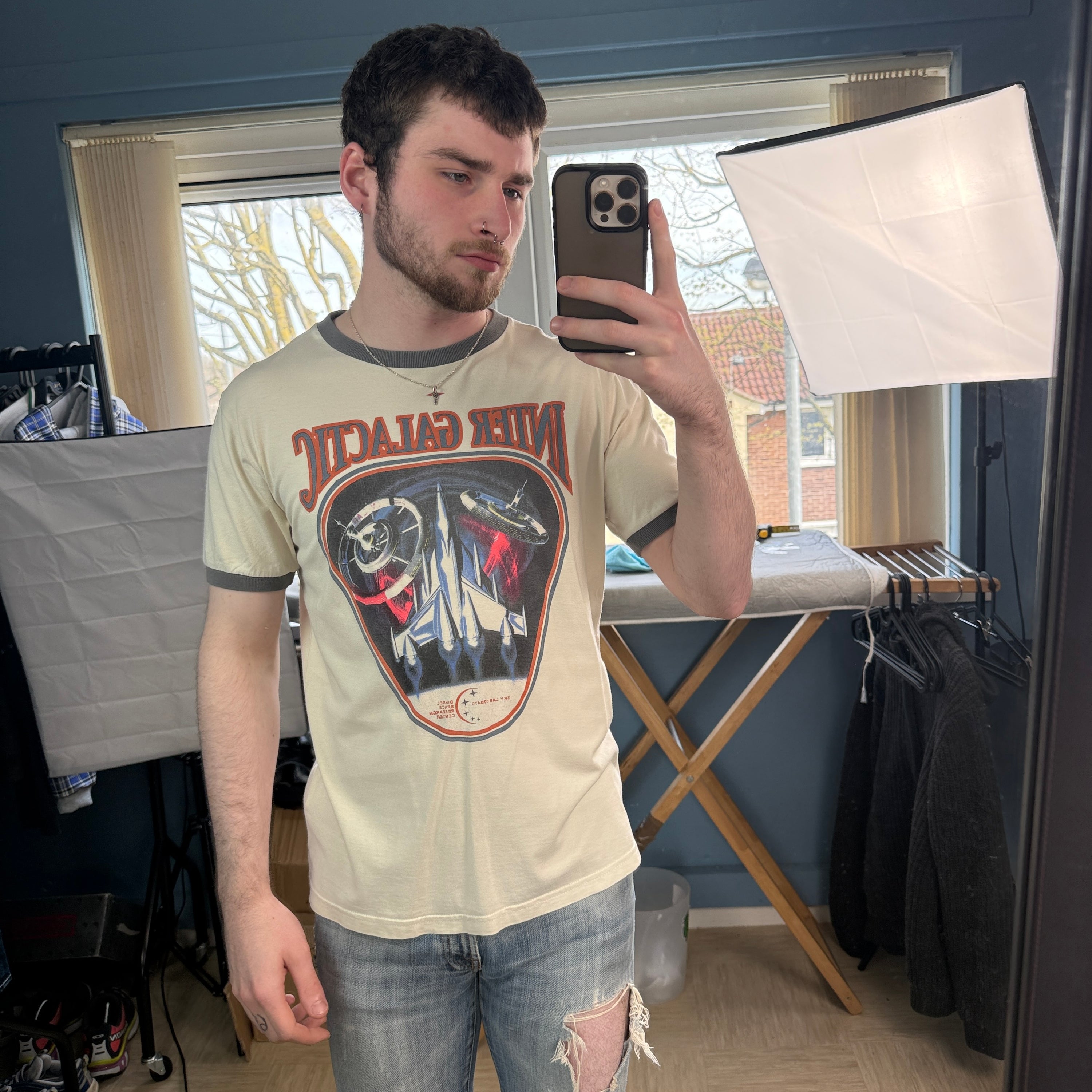 Diesel 2000's inter galactic graphic ringer tee (M)