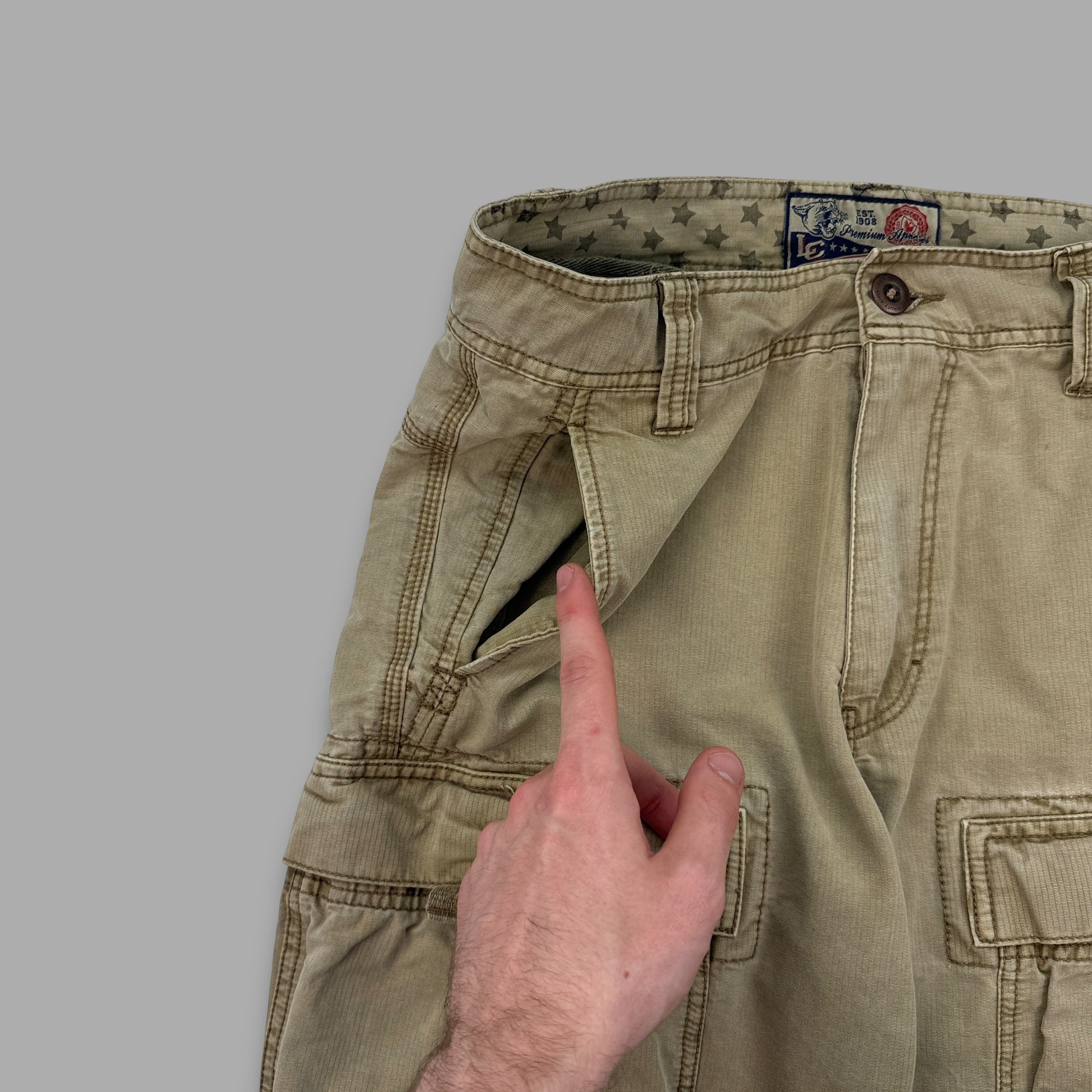 Lee 2000's contrast stitch straight leg cargo trousers (S)