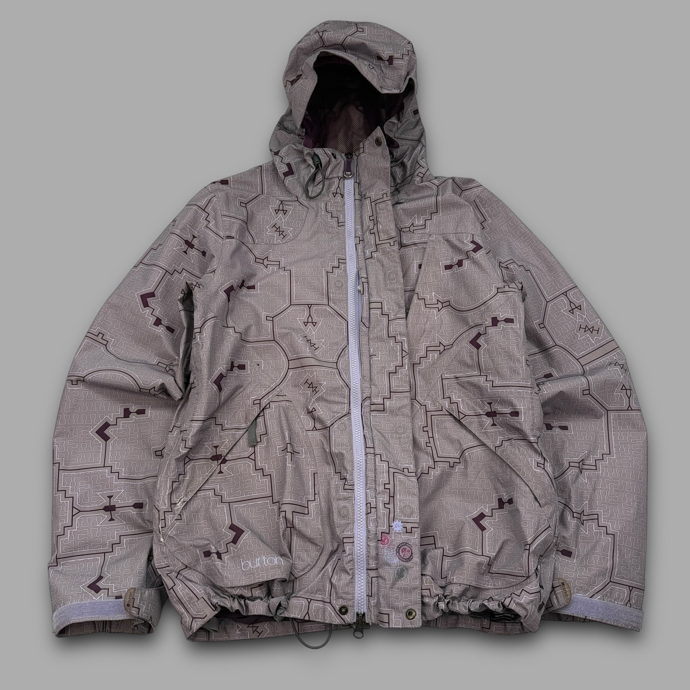 Burton gore-tex 2000's technical magnetic closure monogram ski jacket (S)