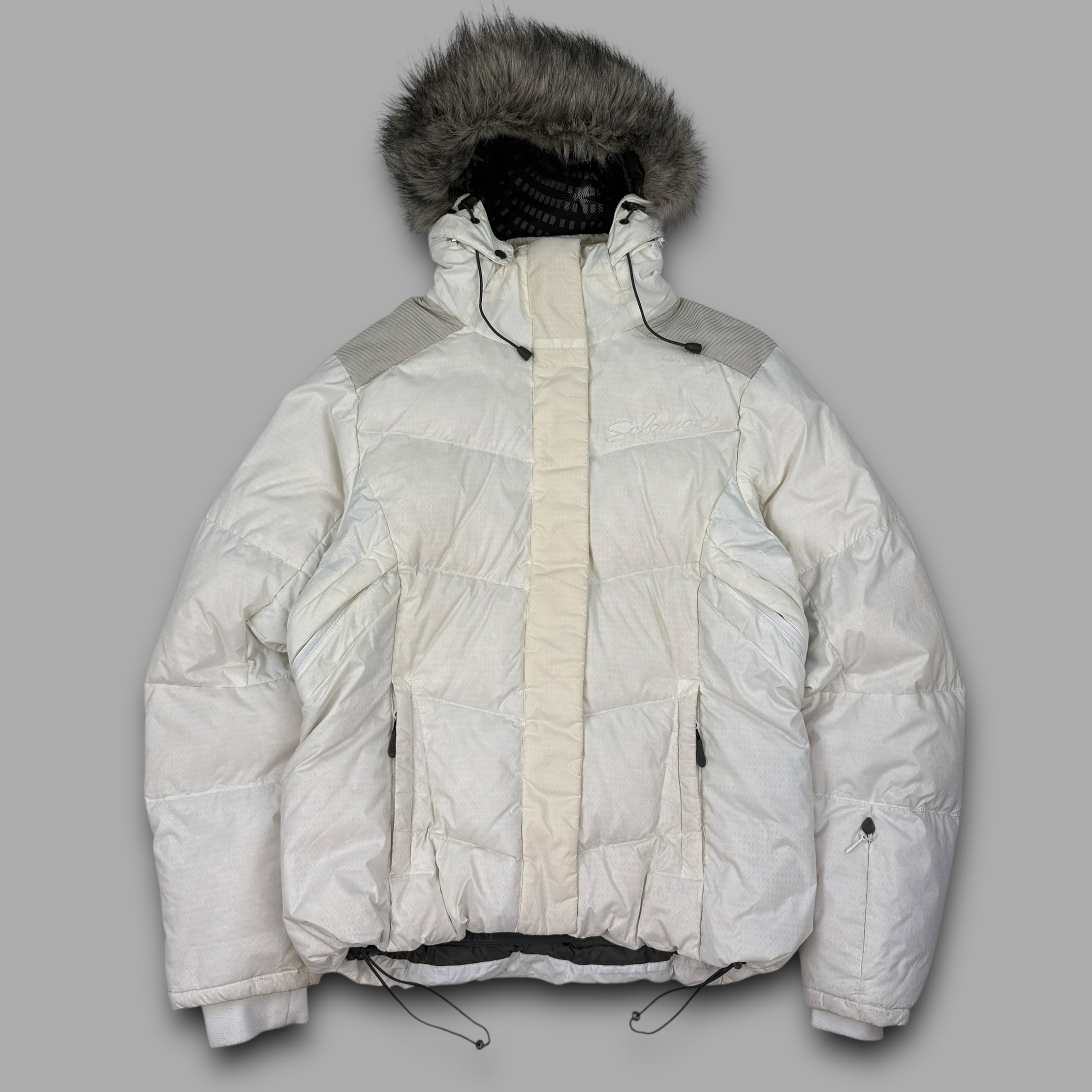 Salomon 2000's technical downfilled vented puffer ski jacket (L) wms