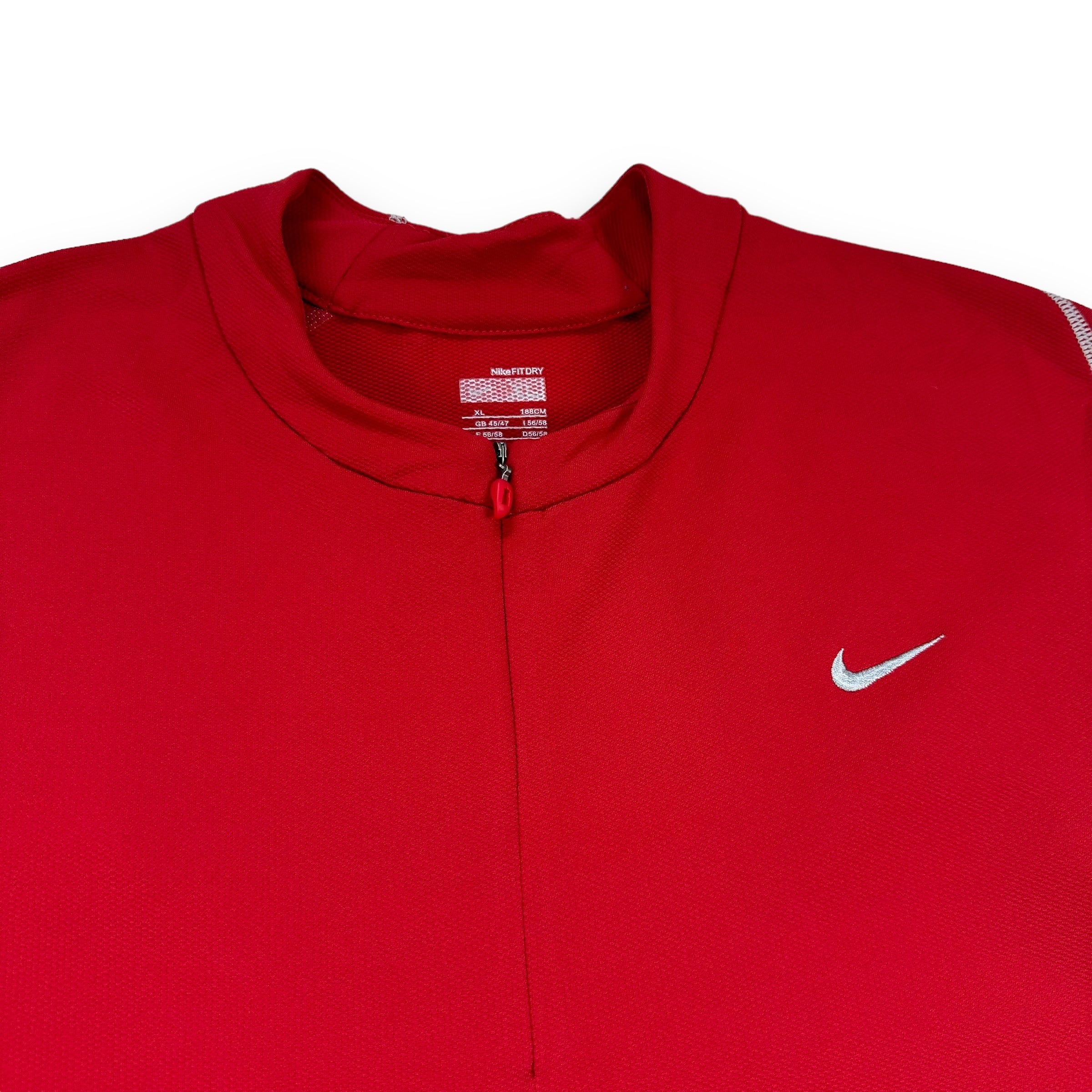 Nike training 2000's technical paneled zip-up polo shirt (XL)